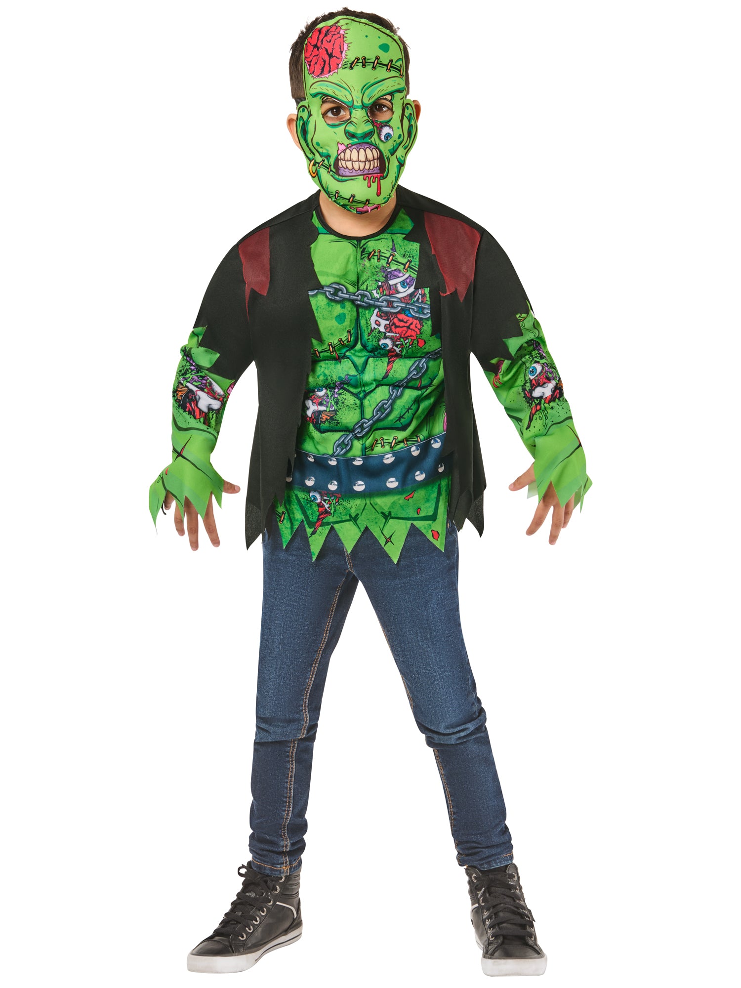 Zombie, Muliticoloured, Forum, Kids Costumes, , Front