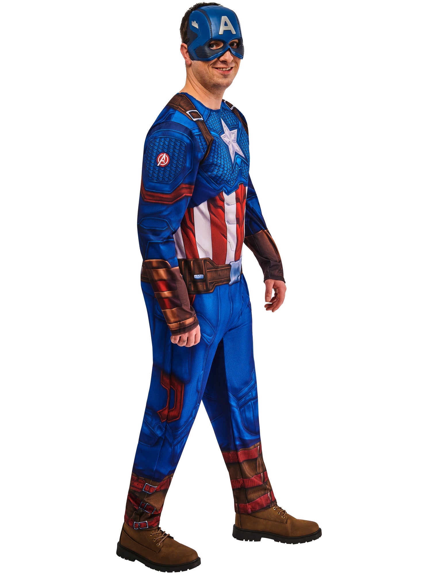 Captain America, Marvel Classic, Muliticoloured, Adult Costume, , Side