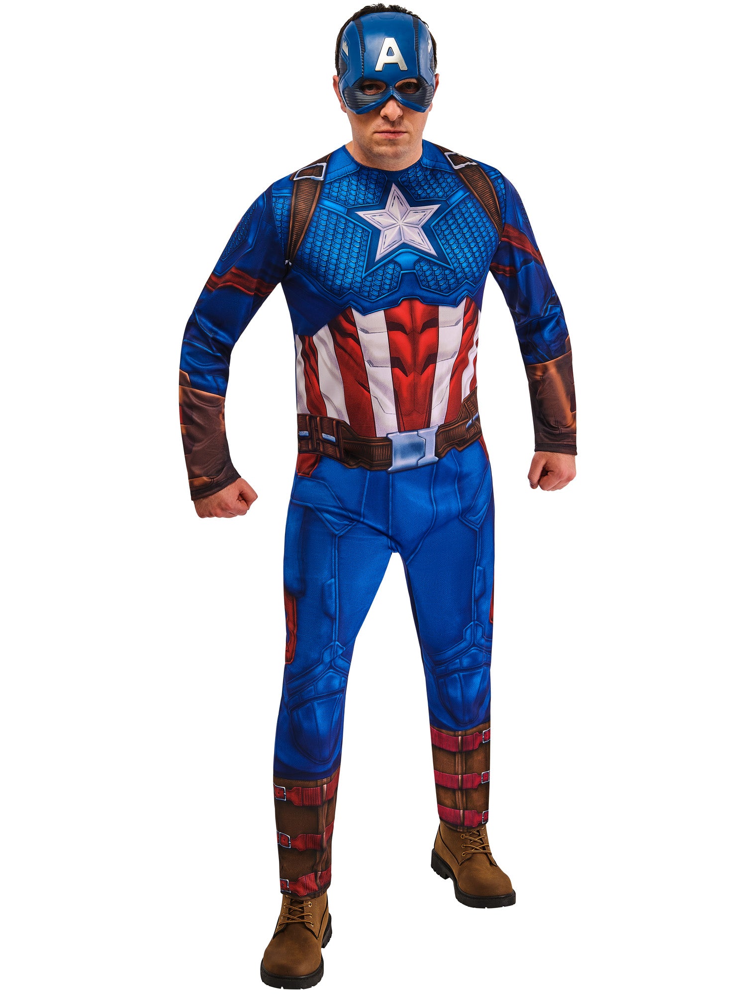 Captain America, Marvel Classic, Muliticoloured, Adult Costume, , Side