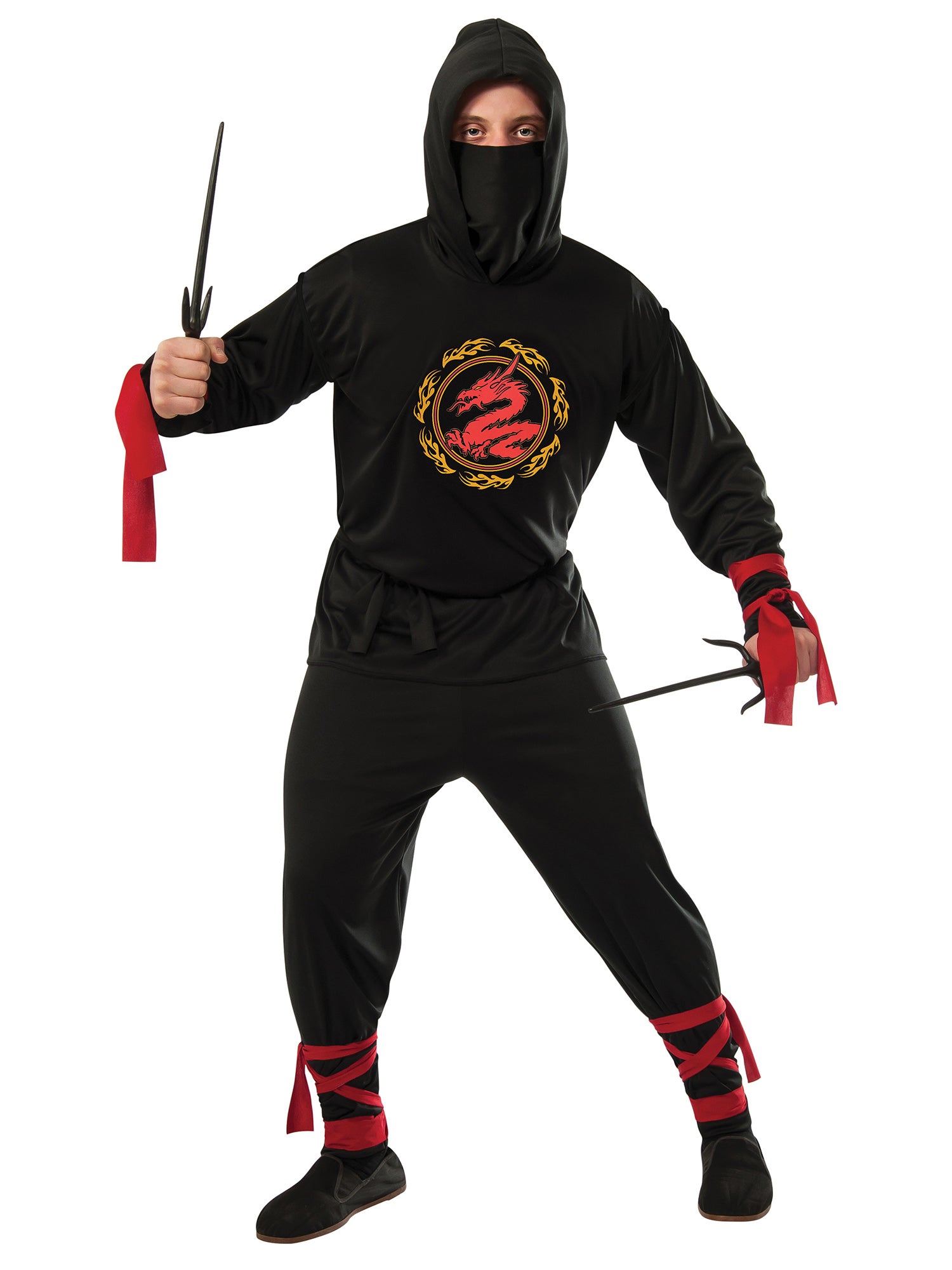 Ninja, Generic, Black, Forum, Adult Costume, XL, Front