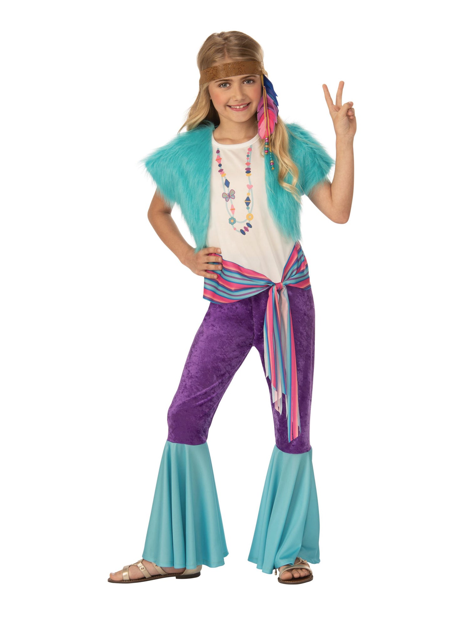 Hippie, Multi, Forum, Kids Costumes, , Front