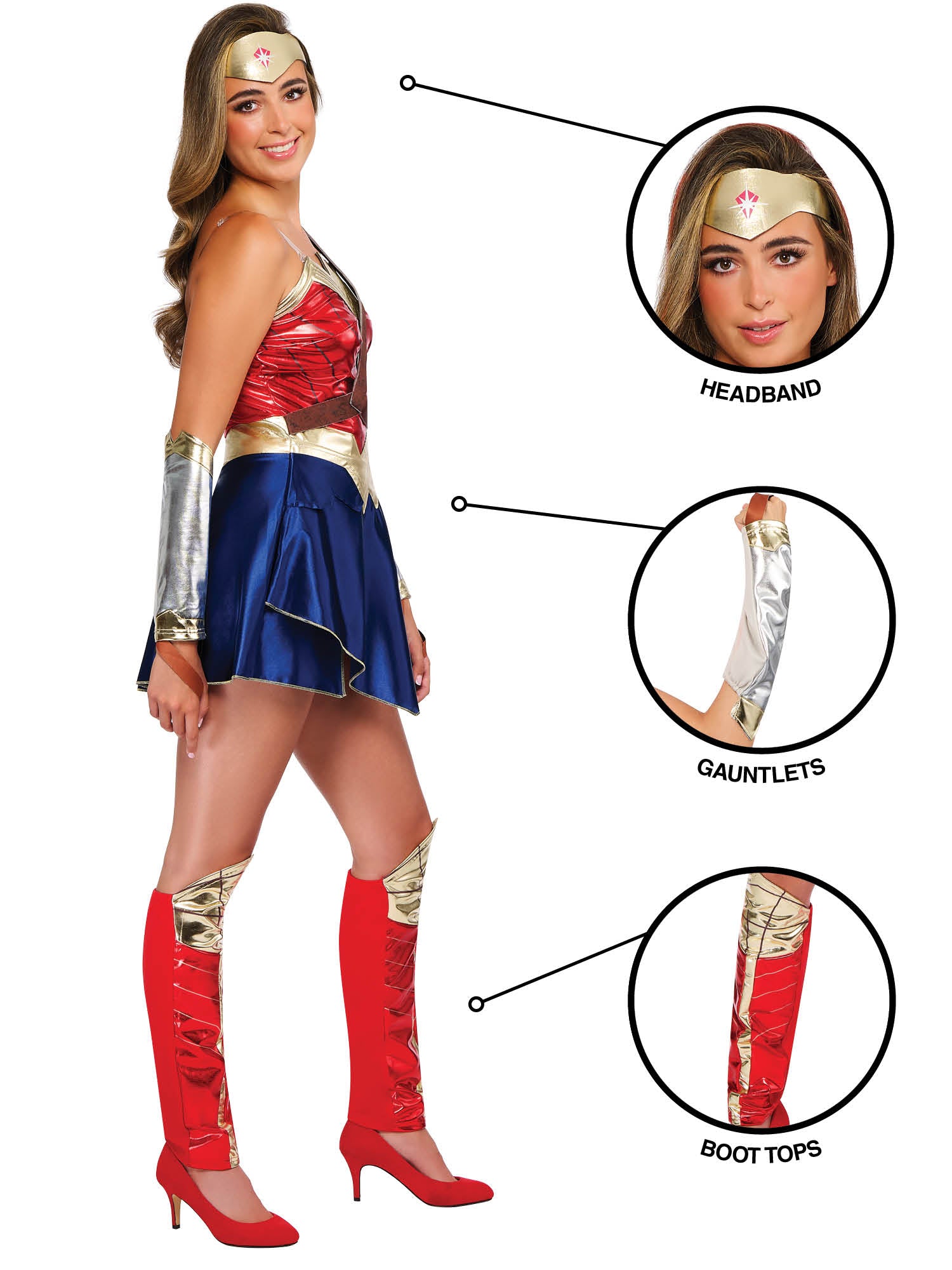Wonder Woman, Justice League, Justice League, Multi, WB DC Comics, Adult Costume, Small, Side
