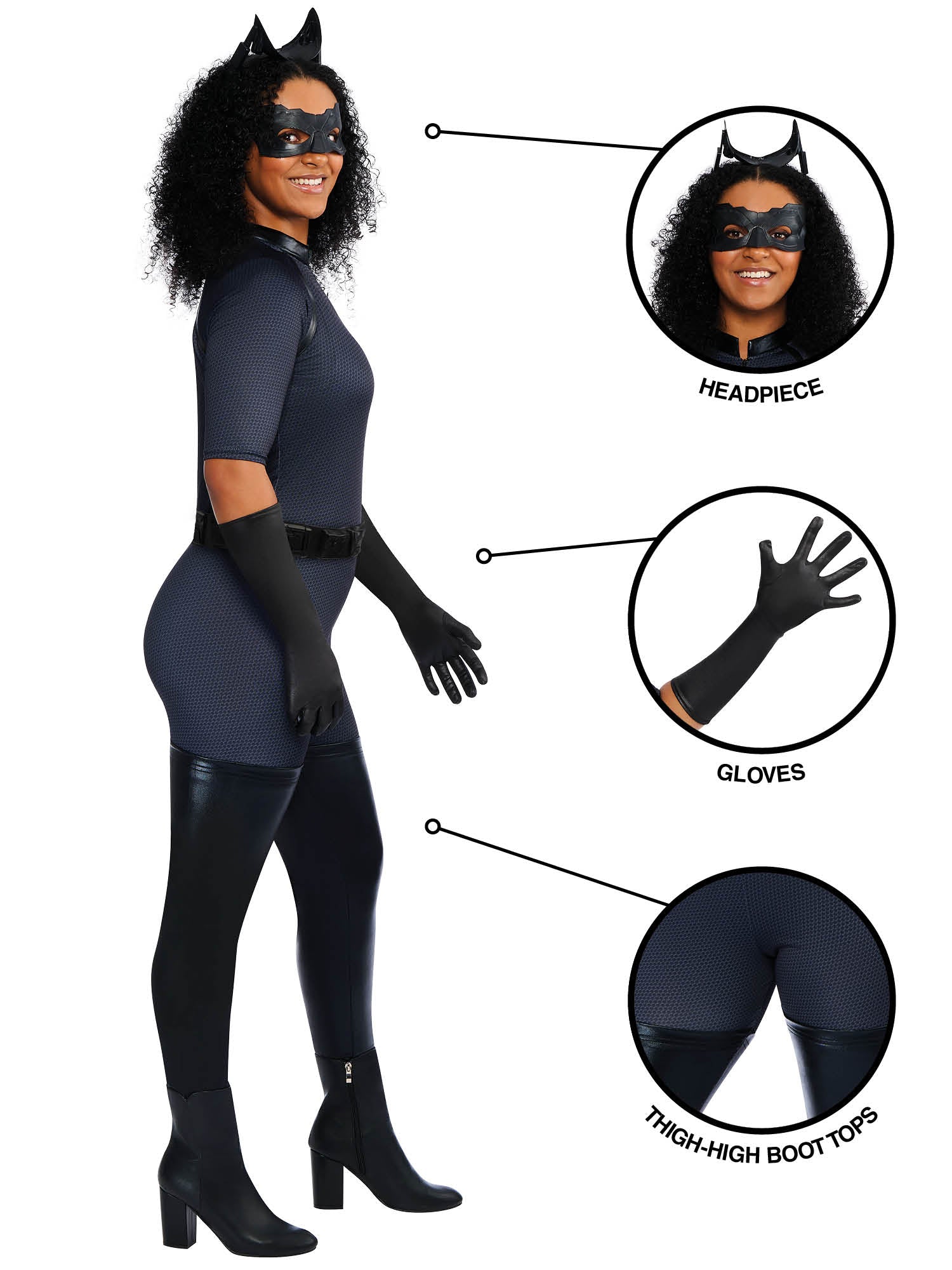 Catwoman, The Dark Knight Rises, Batman, The Dark Knight Rises, Multi, WB DC Comics, Adult Costume, Extra Small, Side