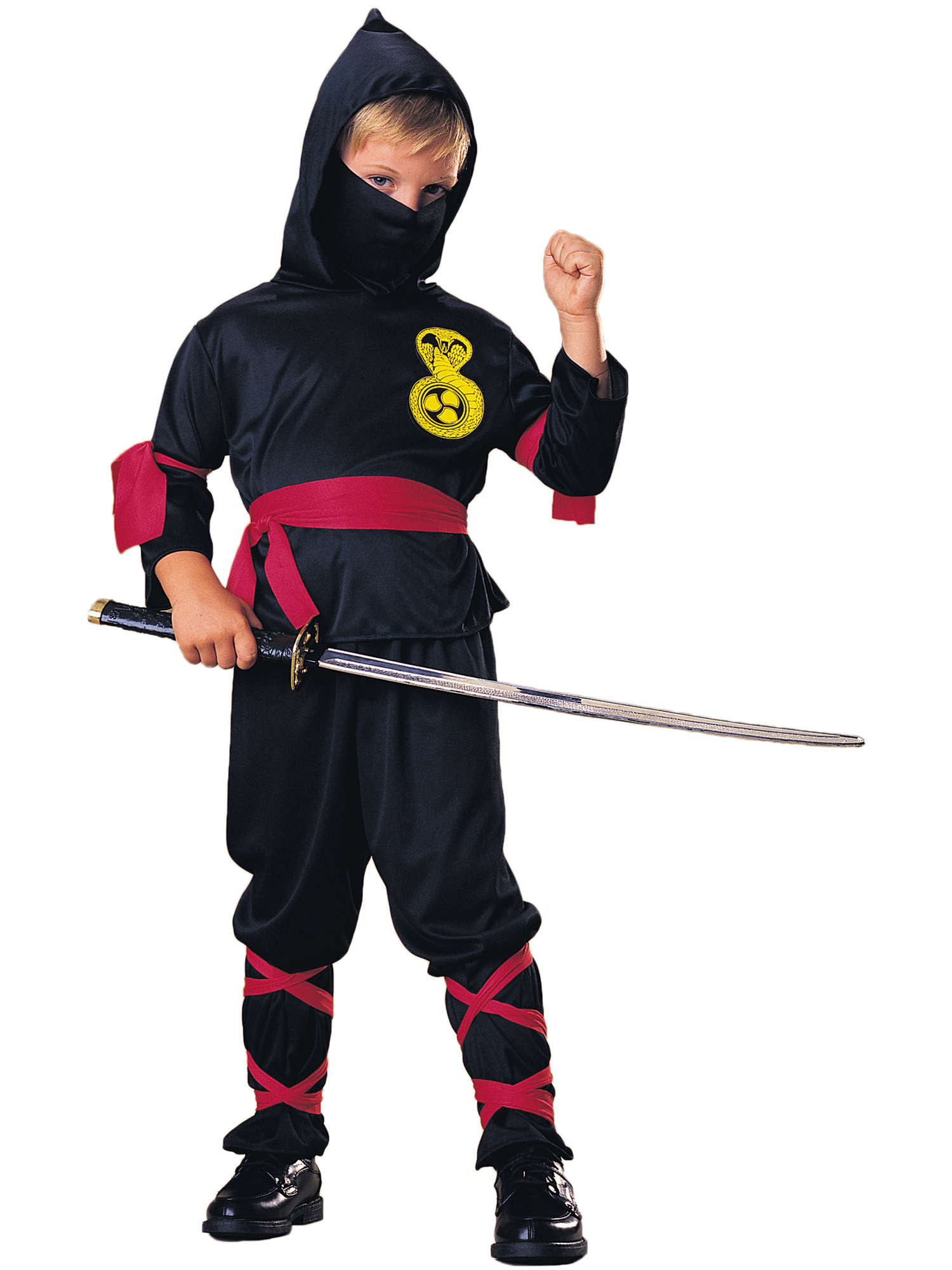 Ninja, Black, Forum, Kids Costumes, Small, Front