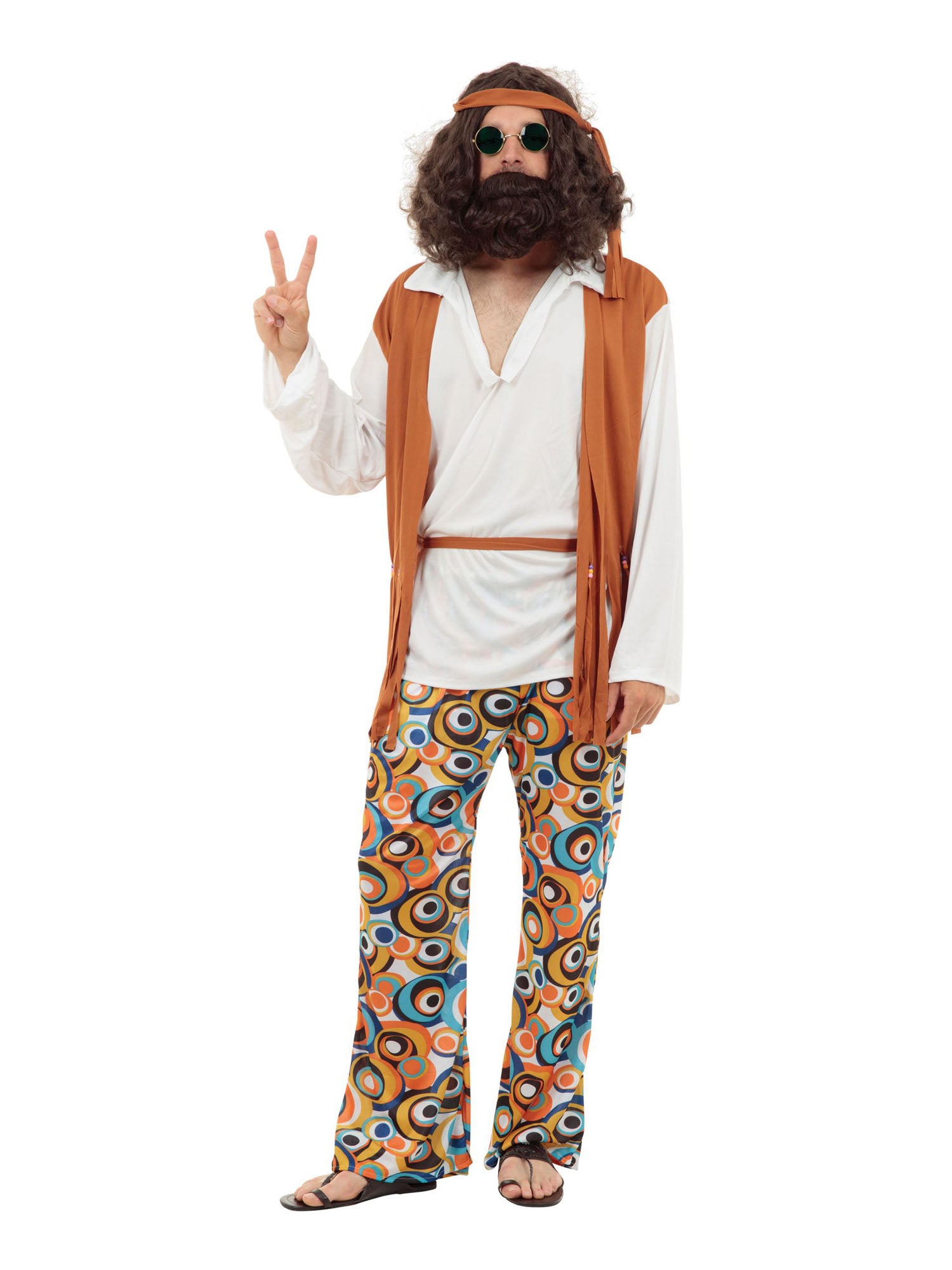 Hippie, Multi, Forum, Adult Costume, Standard, Front