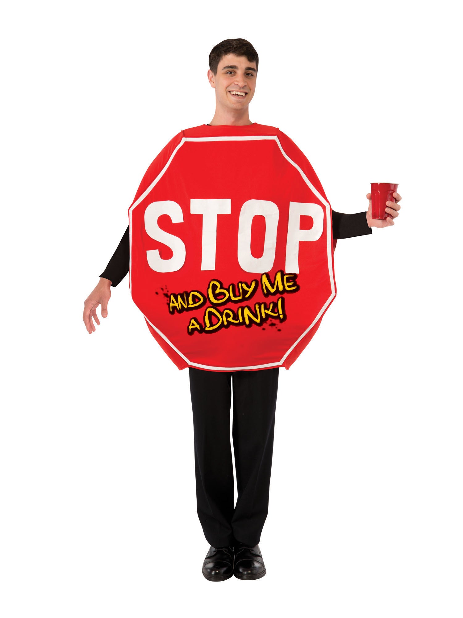 Stop Sign, Multi, Stop Sign, Adult Costume, Standard, Front