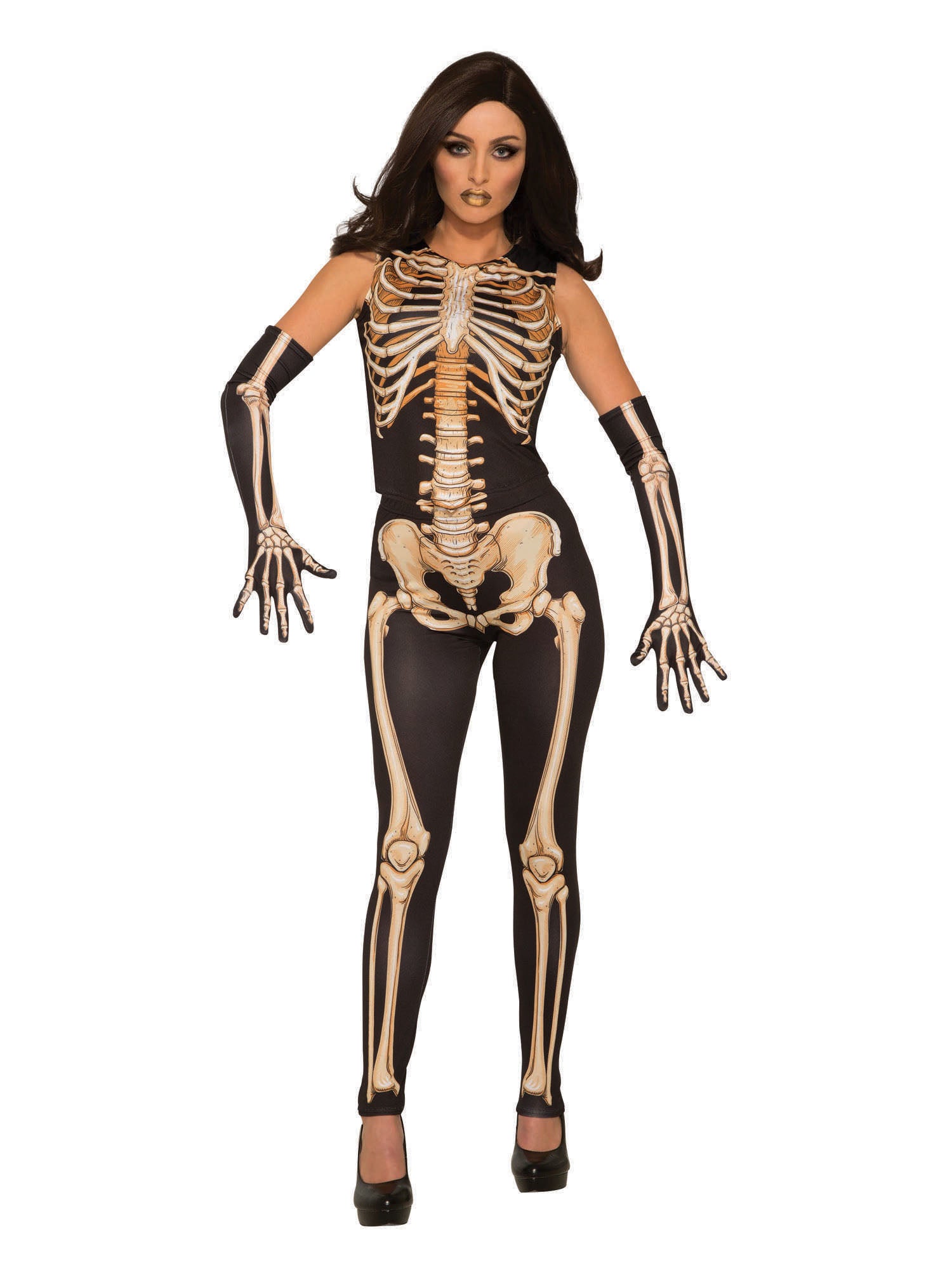 Skeleton, Multi, Forum, Adult Costume, STD UK Size 10 -14, Front