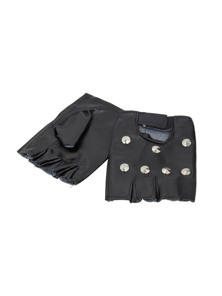 Studded Punk Gloves Costume Accessory