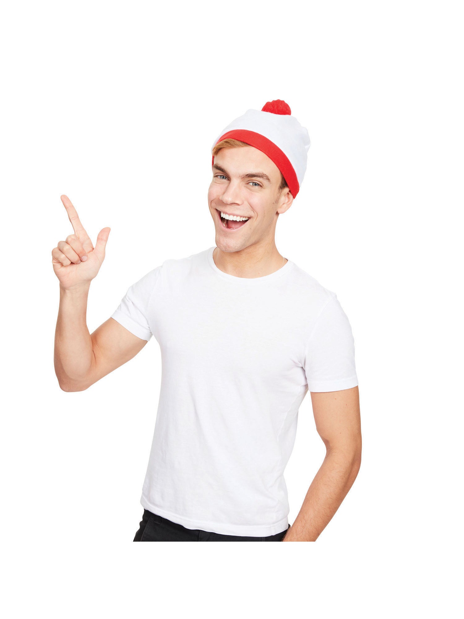 Red Bobble Hat, Multi, Forum, Hats, One Size, Back