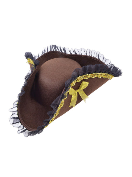 Brown Ladies Tricorn Hat