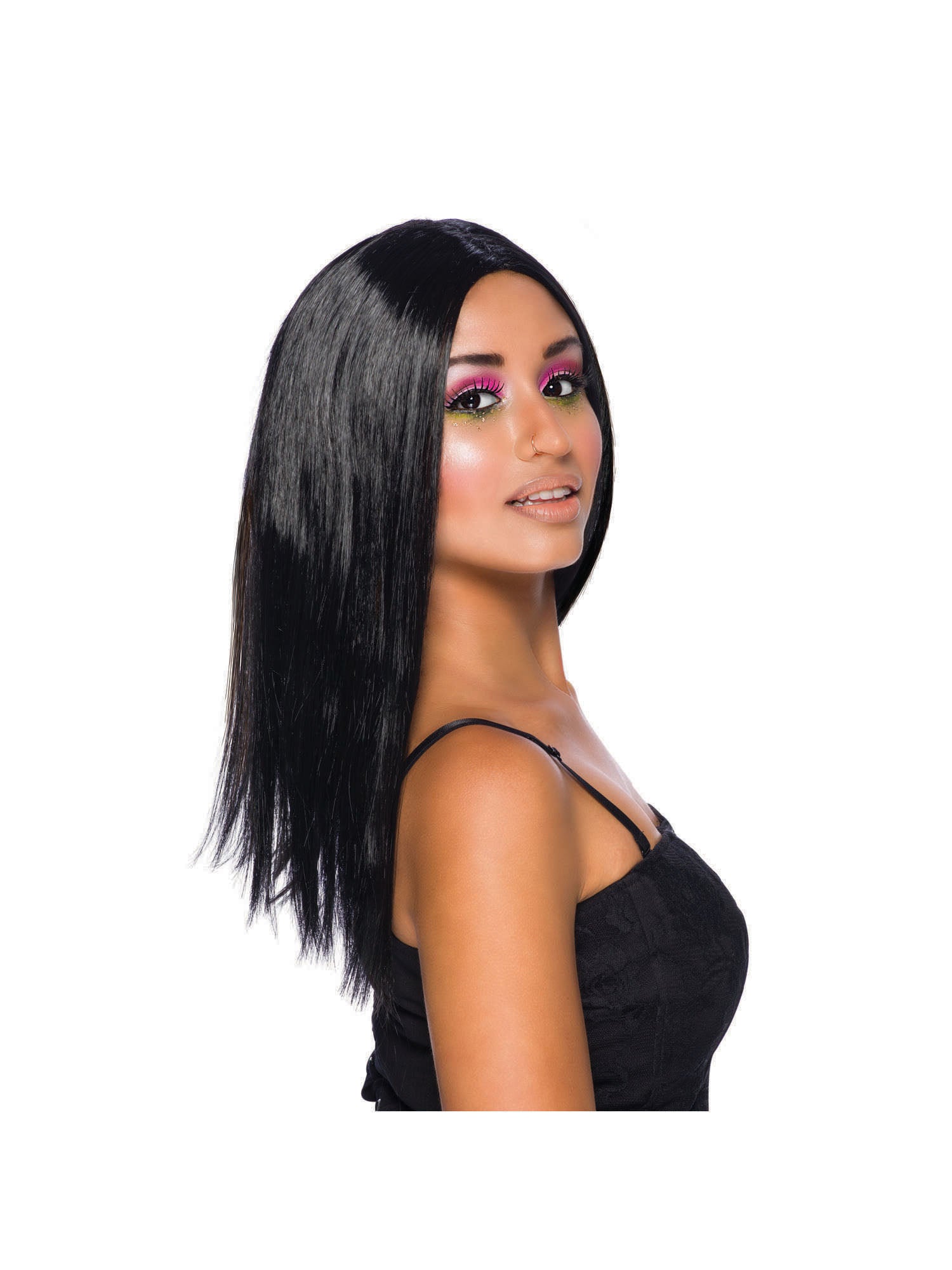 Long Black, Black, Forum, Wigs, Long, Side