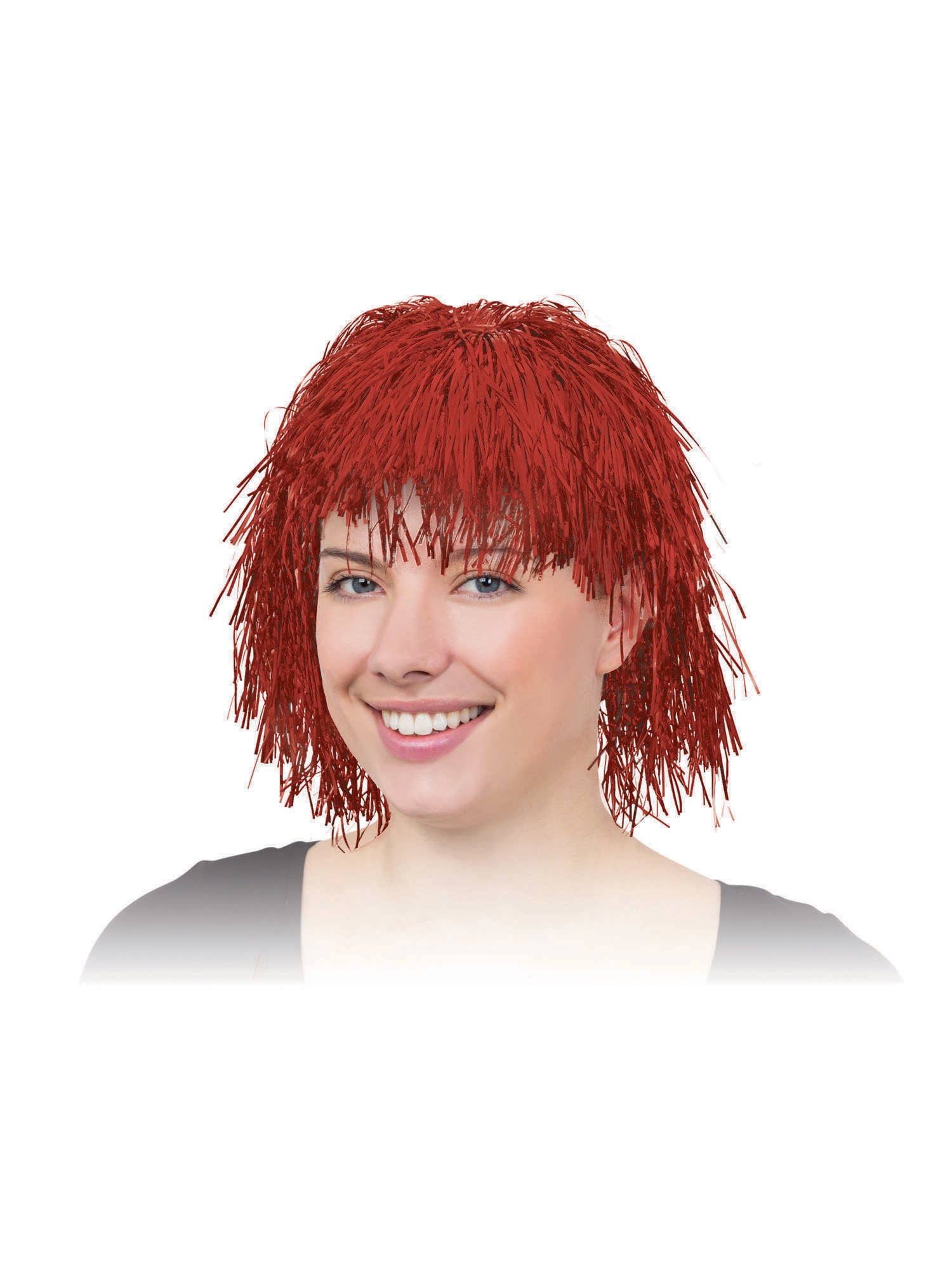 Red Tinsel, Red, Generic, Wig, One Size, Front