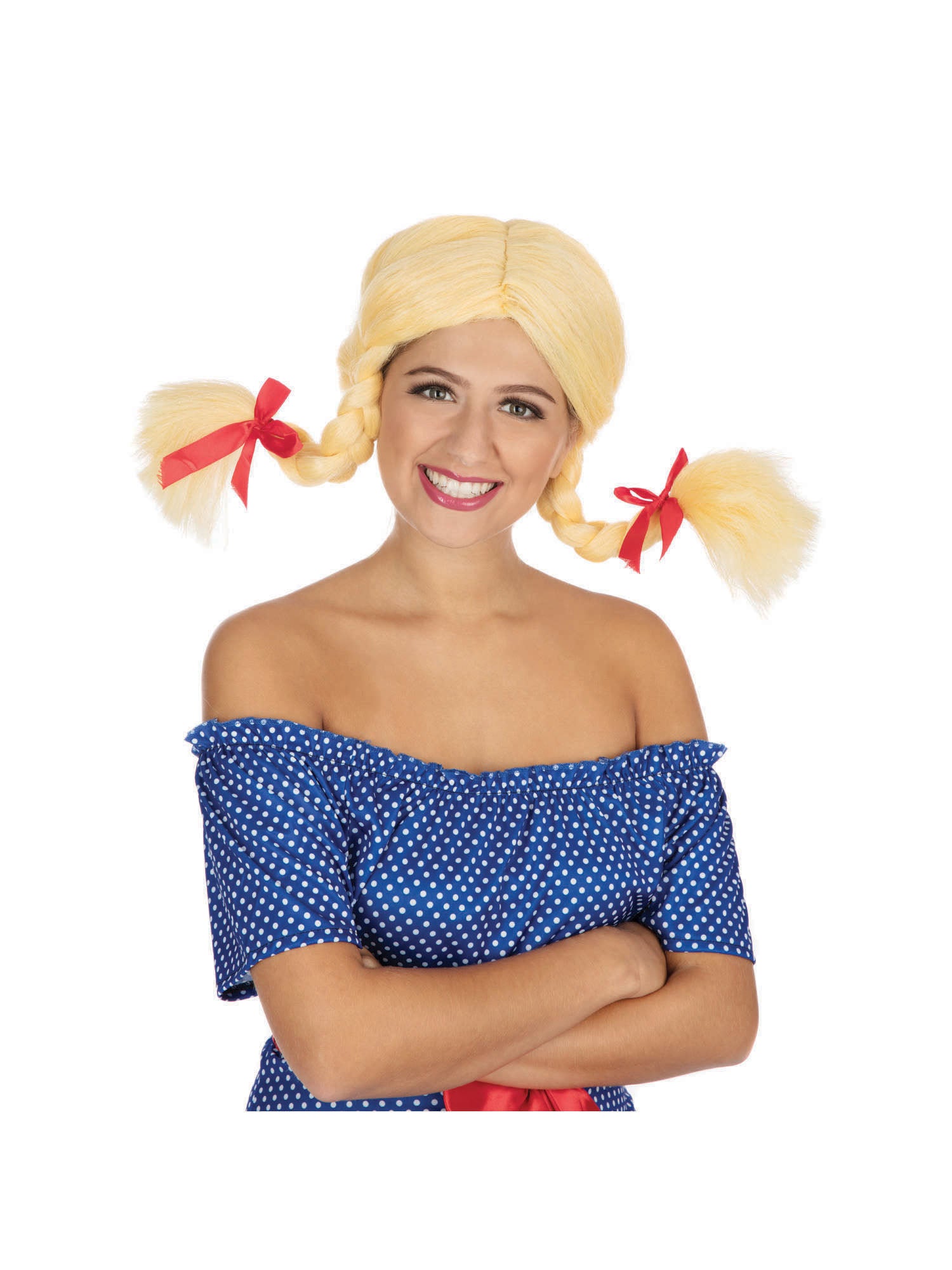 Pigtail Blonde, Blonde, Pigtail Blonde, Wigs, One Size, Front