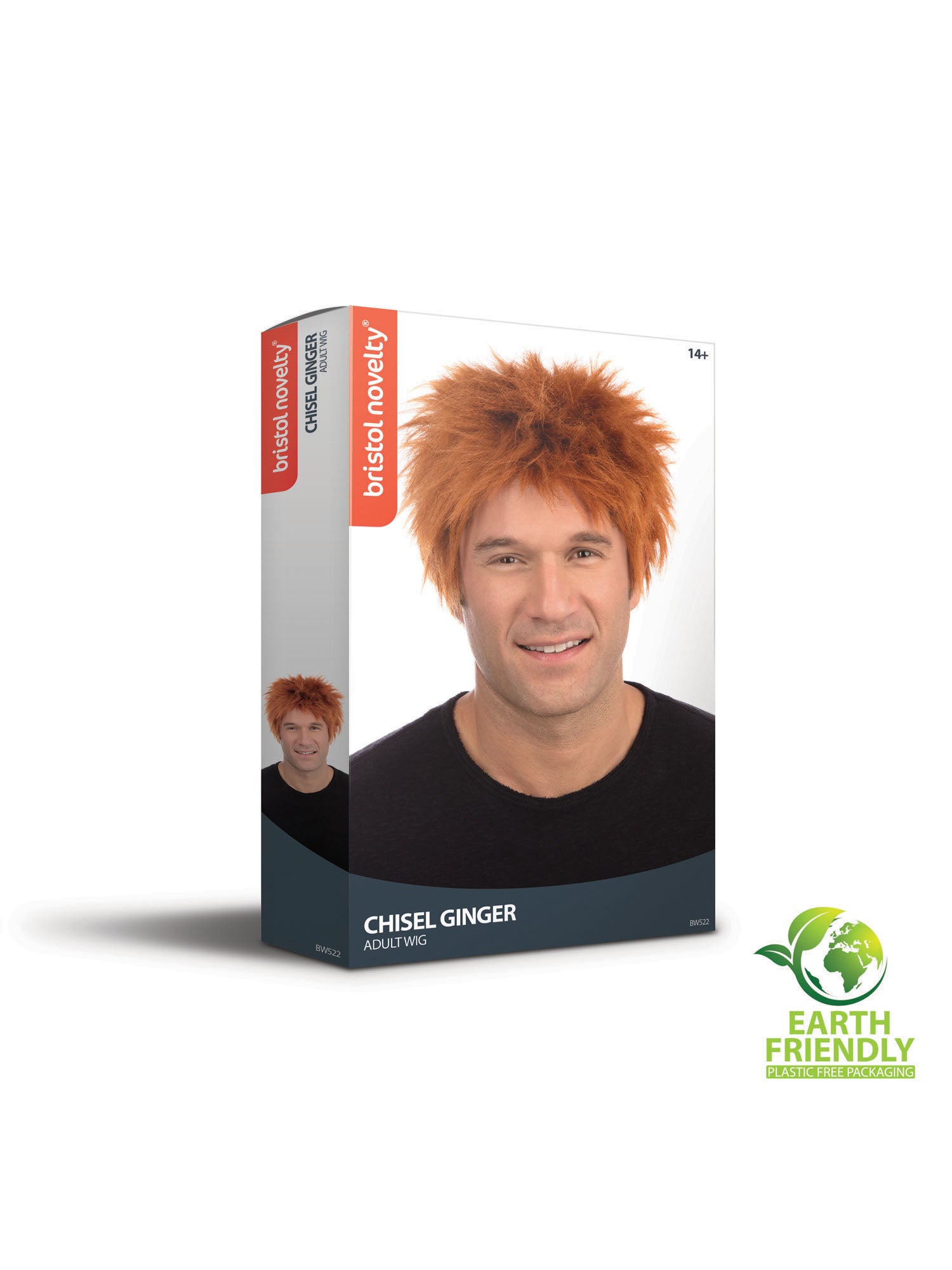 Spikey Ginger, Ginger, Spikey Ginger, Wigs, One Size, Back