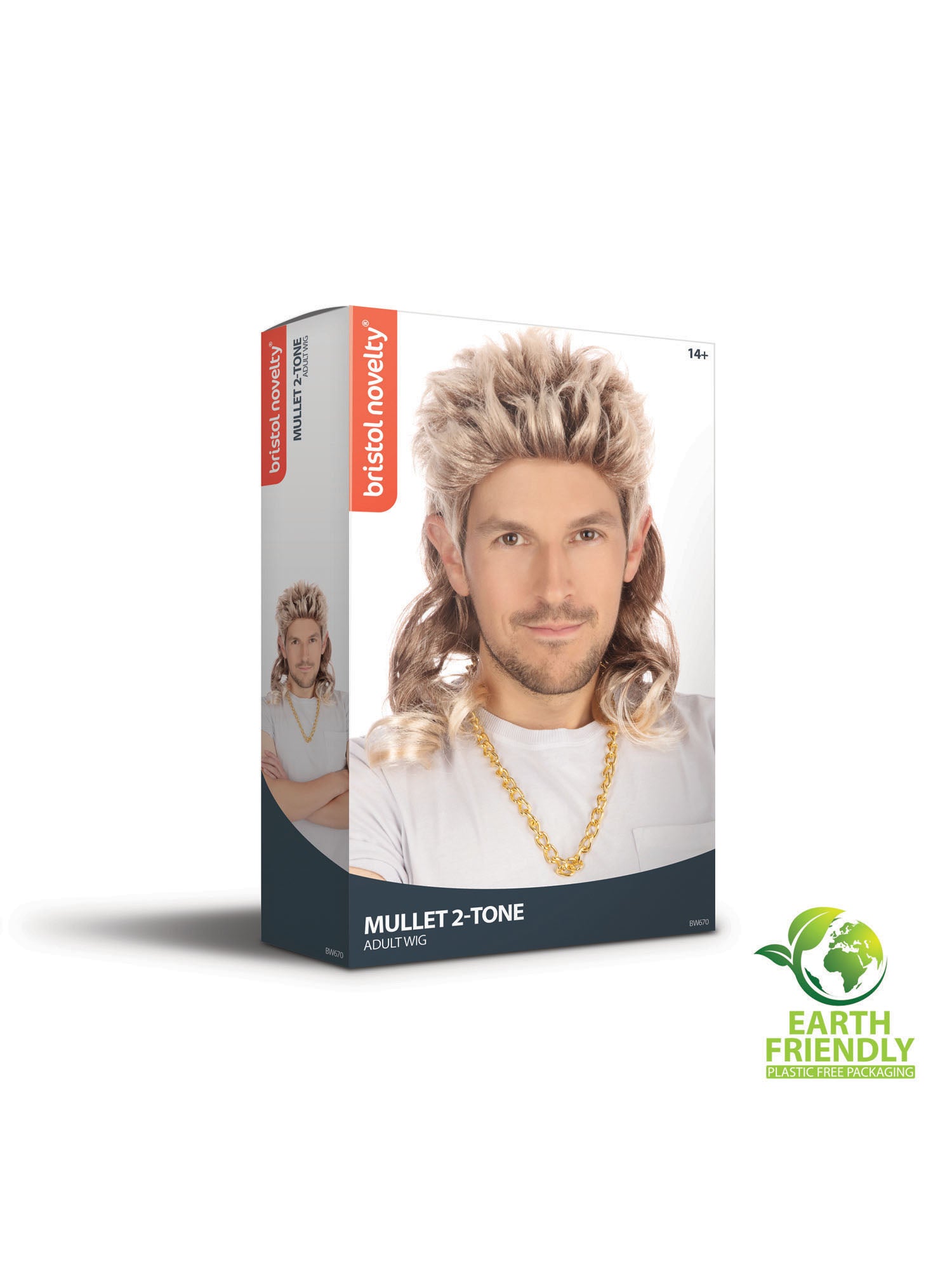 Mullet, Brown, Forum, Wigs, One Size, Back