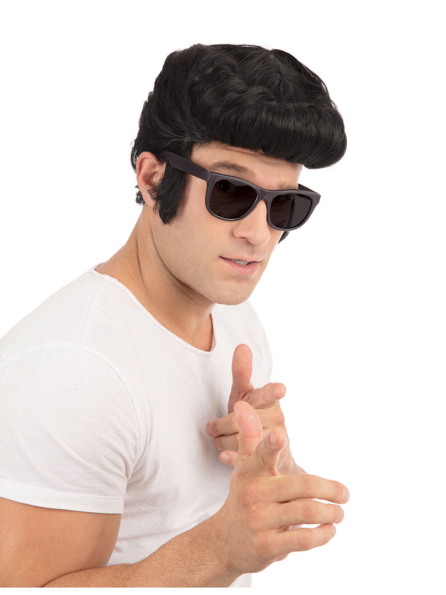 Greaser, Black, Greaser, Wigs, One Size, Front