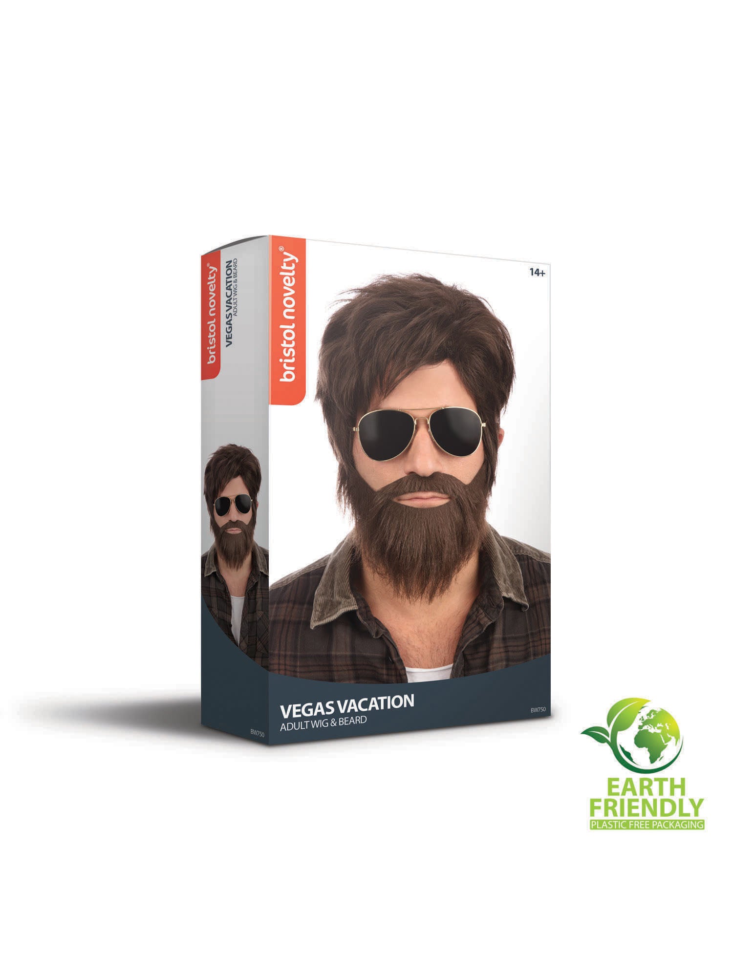 Hungover, Brown, Hungover, Wigs, One Size, Back