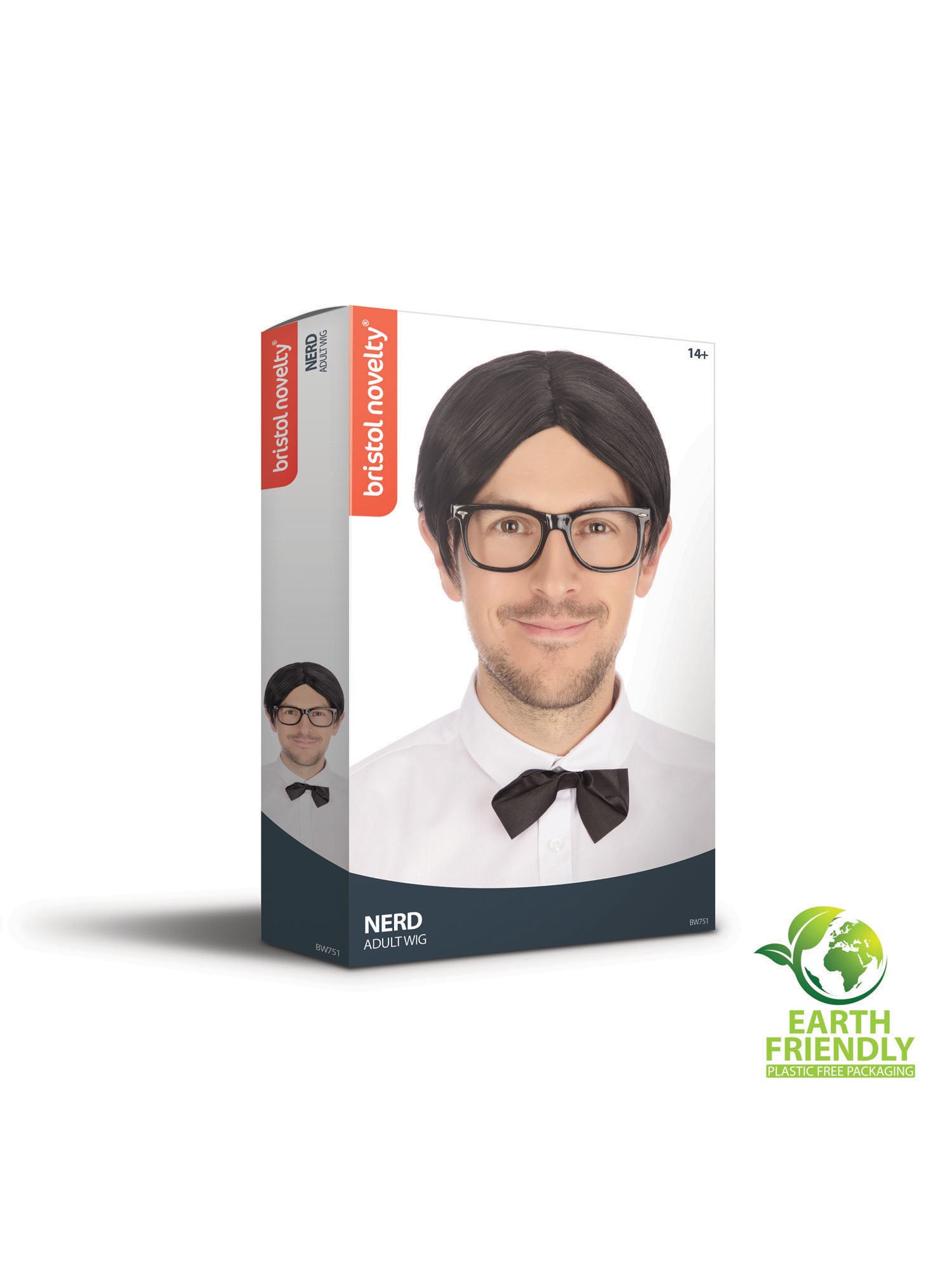 Nerd, Multi, Nerd, Wigs, One Size, Back