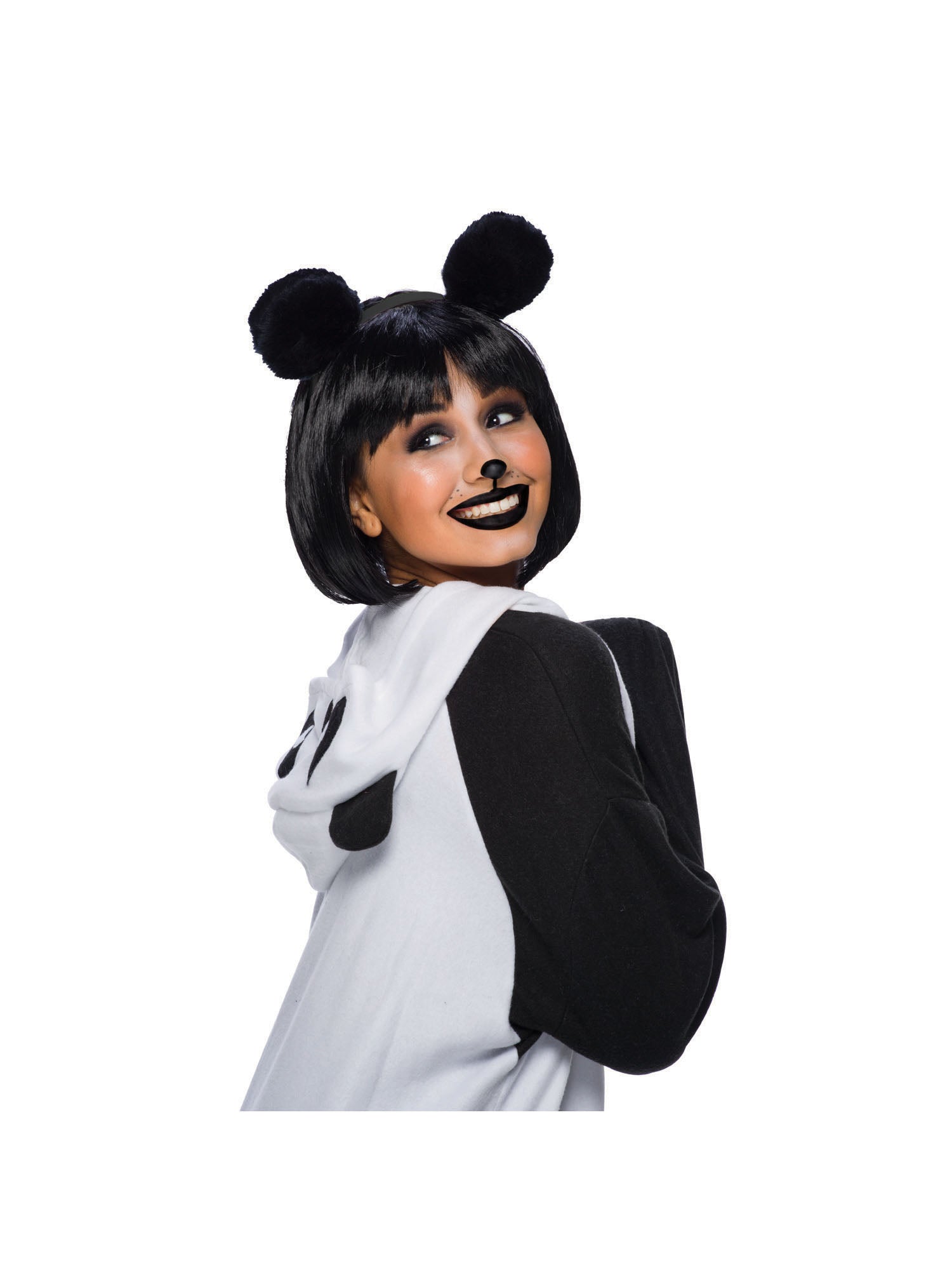 Mid Black, Black, Forum, Wigs, One Size, Back