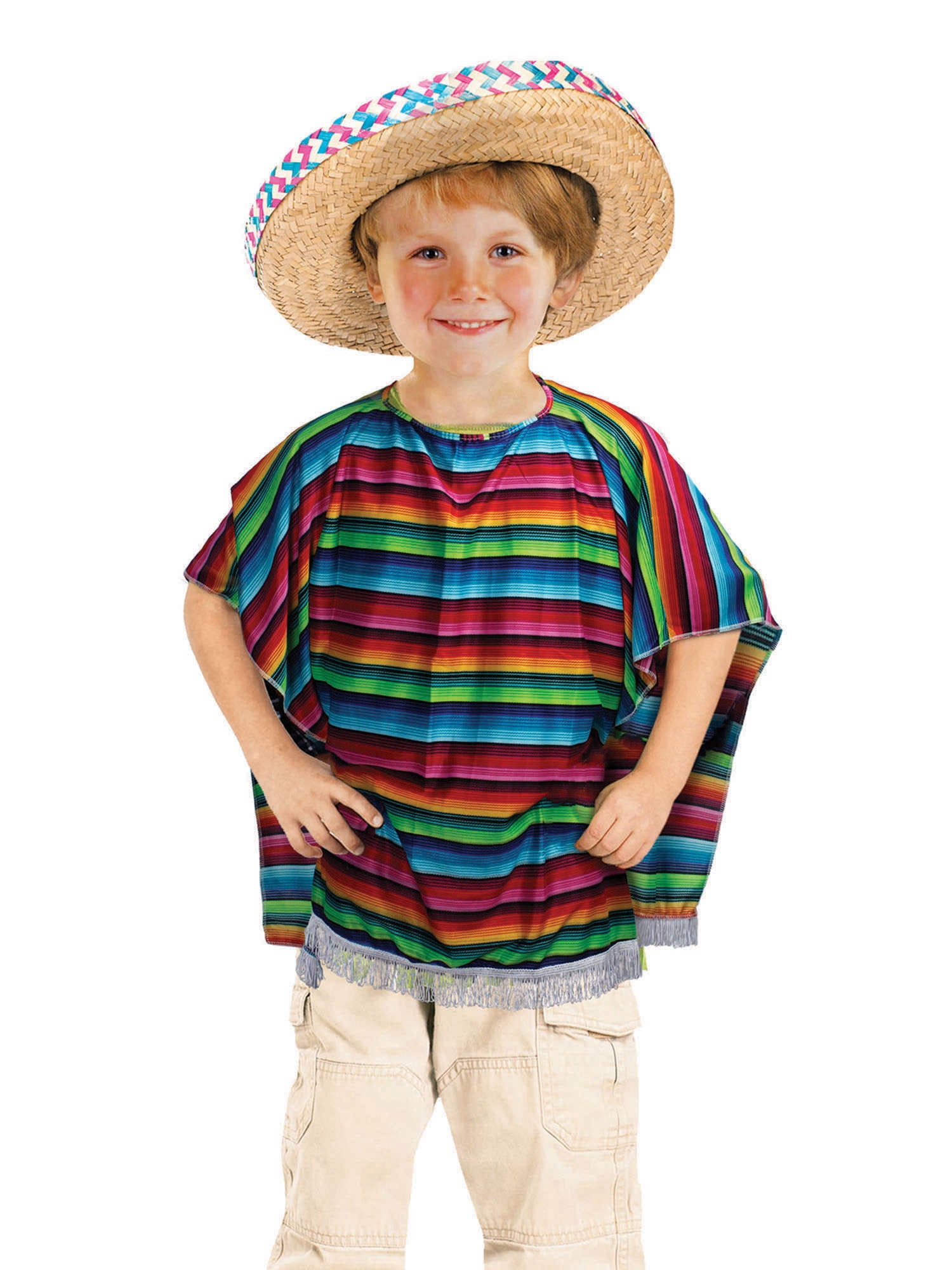 Poncho, Multi, Forum, Kids Costumes, One Size, Back