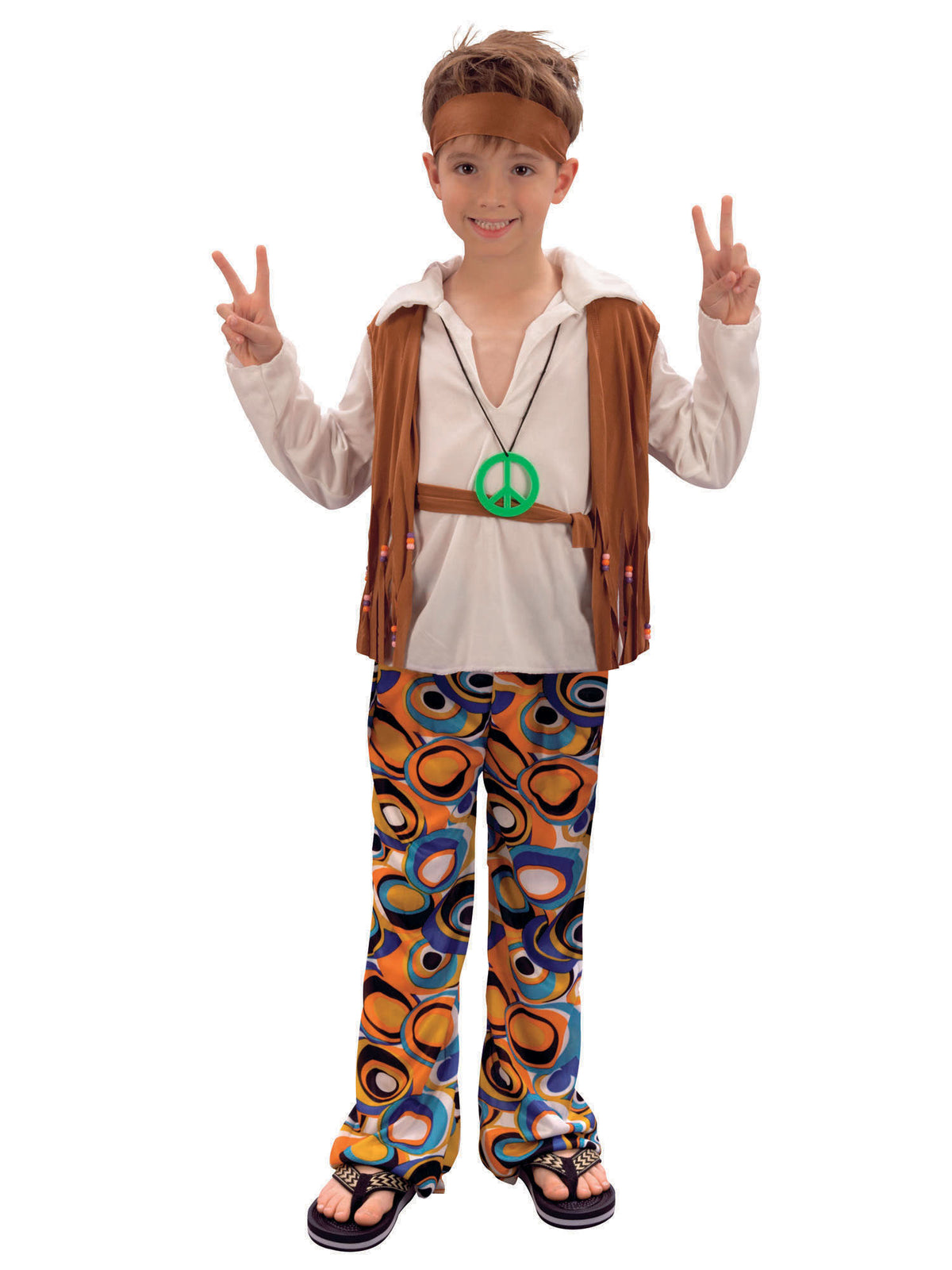 Hippie, Multi, Forum, Kids Costumes, Large, Front
