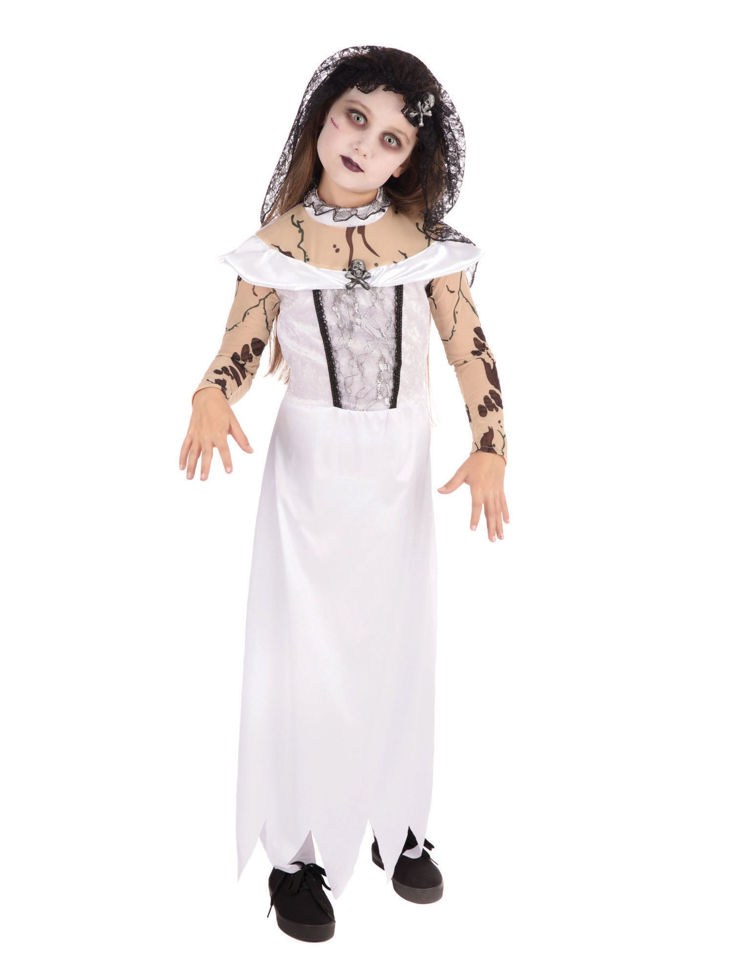 Zombie Bride, Multi, Forum, Kids Costumes, Small, Back