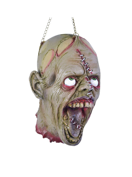 Hanging Dead Head With Stitched Face Costume Accessory