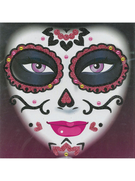 Pink Pink Day Of The Dead Glitter Tattoo
