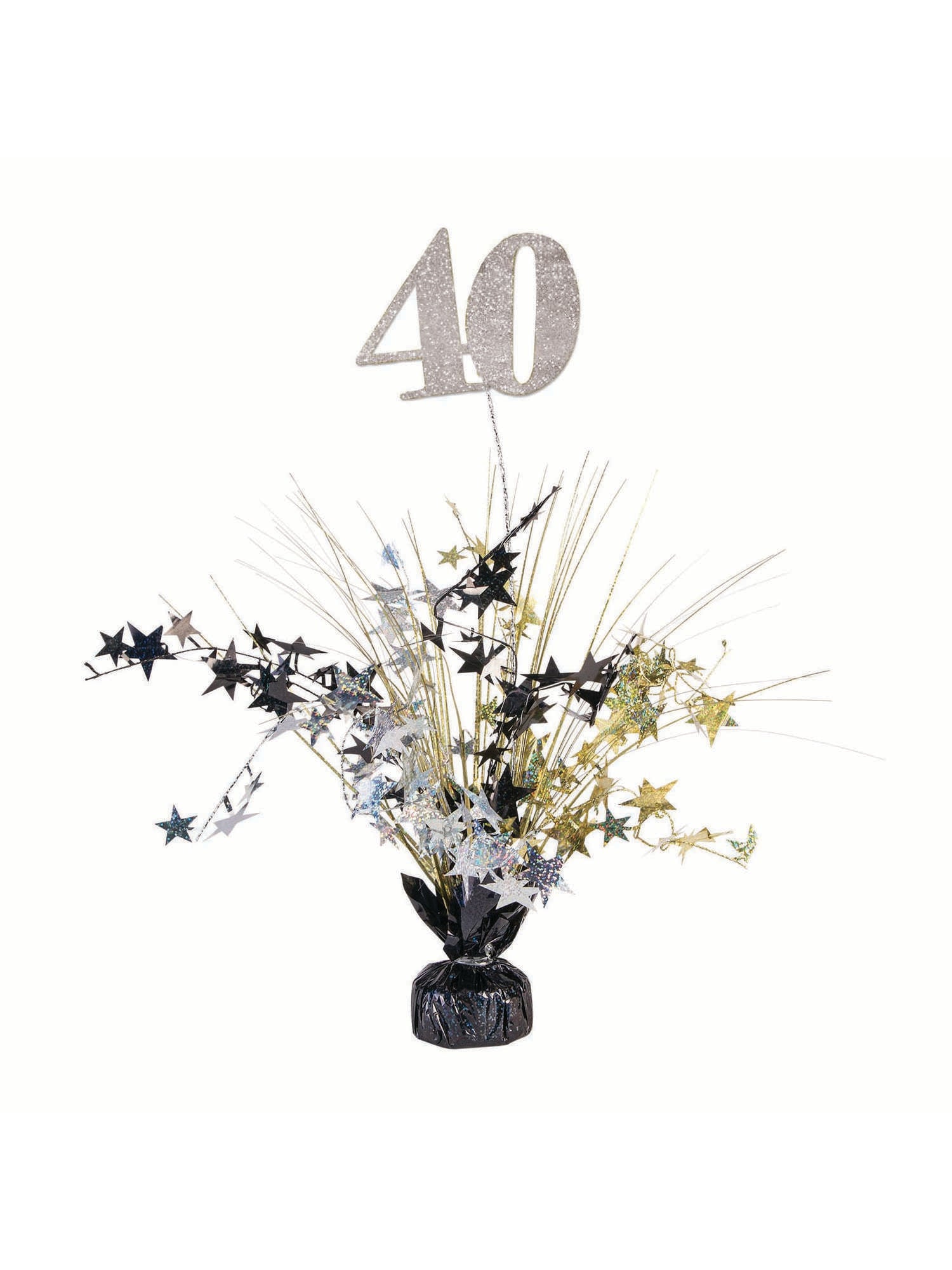 Balloon Weight, Gold, Silver & Black, Generic, Party, One Size, Front