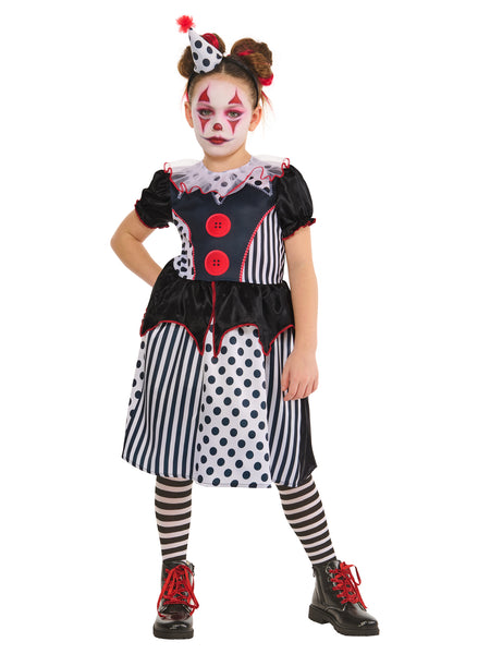 Kids Monochrome Clown Dress Costume