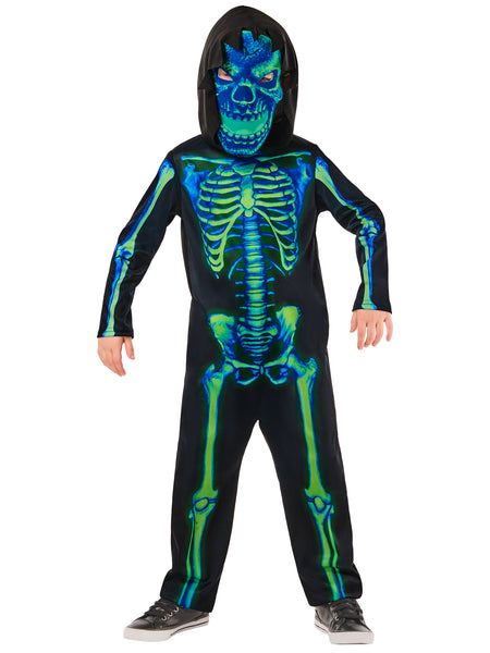 Kids Neon Green Skeleton Costume