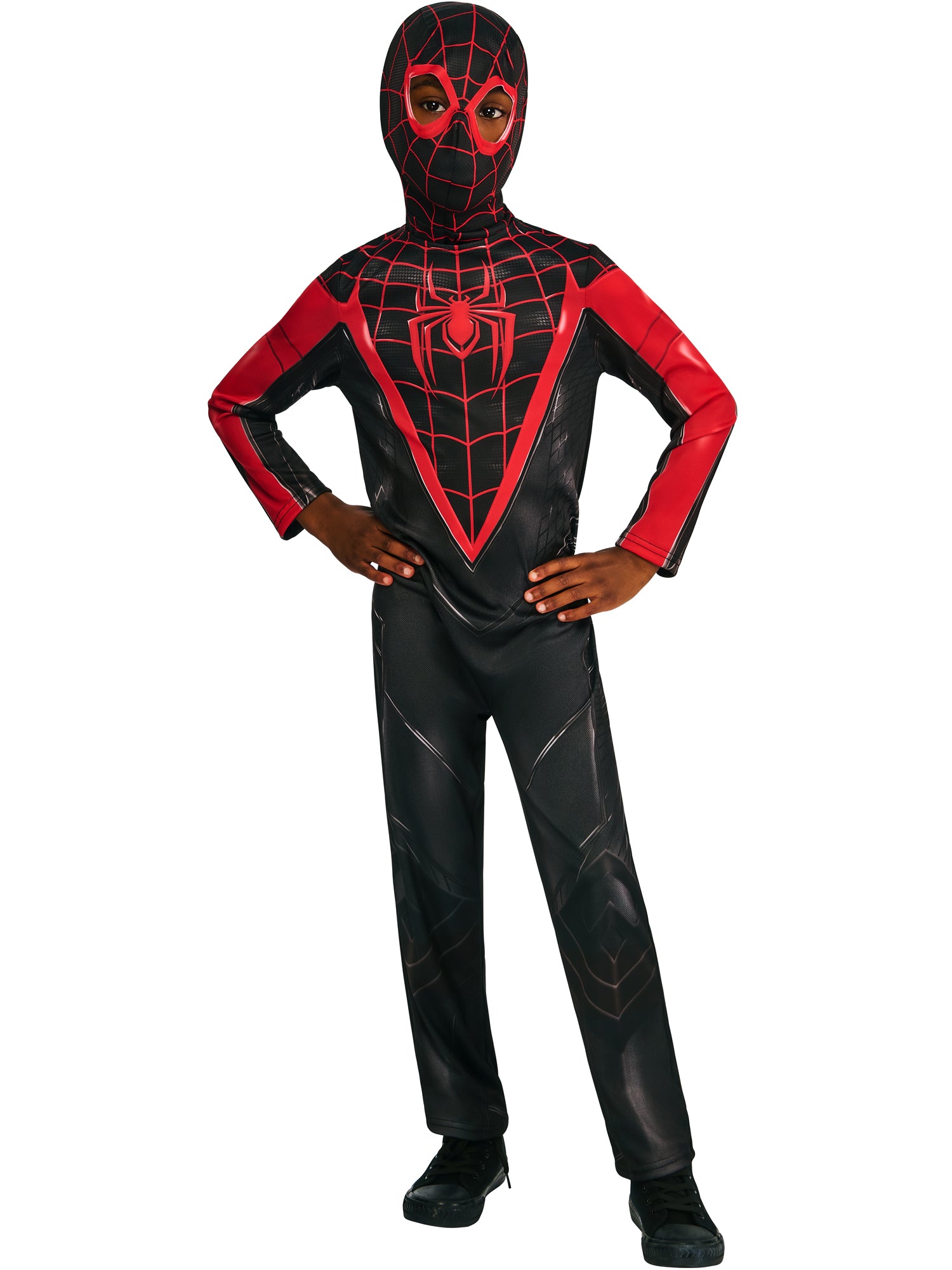 Miles Morales, Spider-man Gamerverse, Muliticoloured, Kids Costumes, , Side