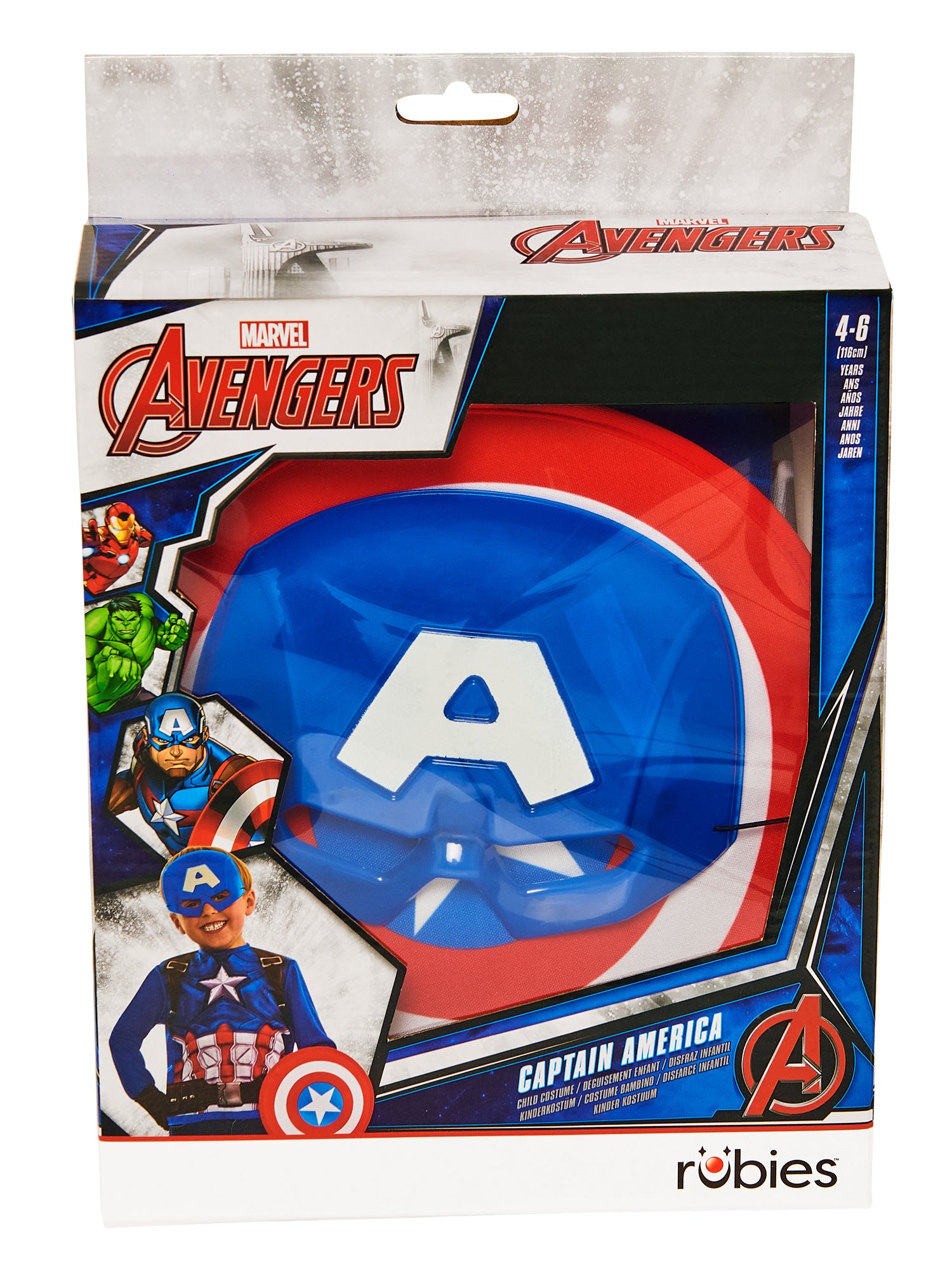 Captain America, MARVEL AVENGERS, Muliticoloured, Kids Costumes, , Back