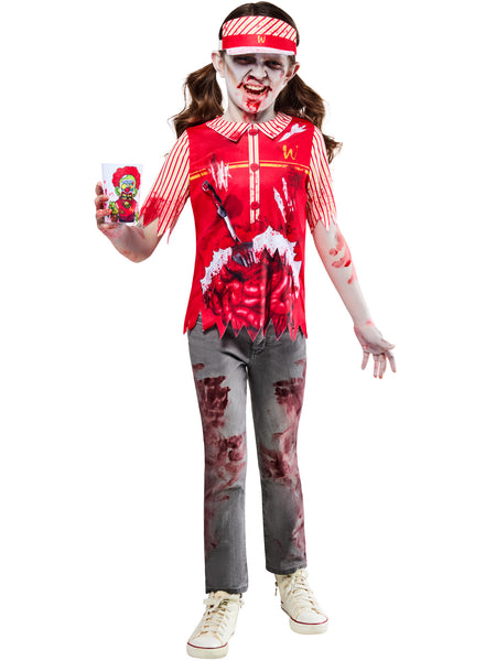 Zombie Burger Worker Kids Costume