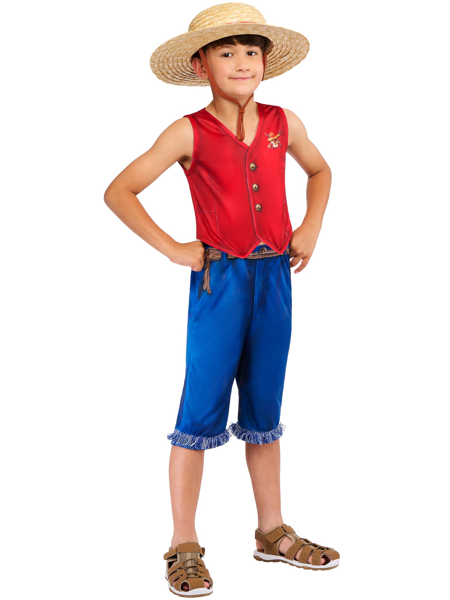 Monkey D. Luffy, One Piece, Multicoloured, Kids Costumes, , Side