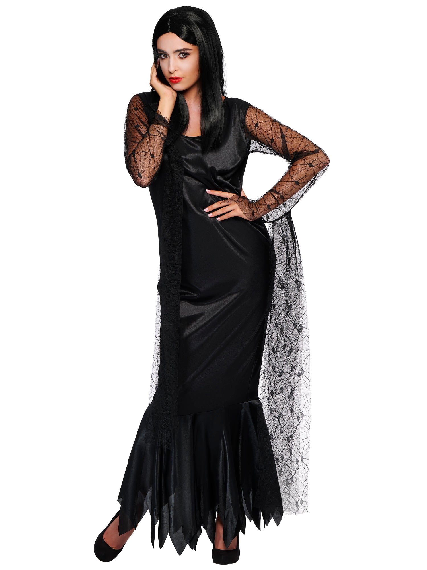 Morticia, Multi, TCAF, Adult Costume, Medium, Side