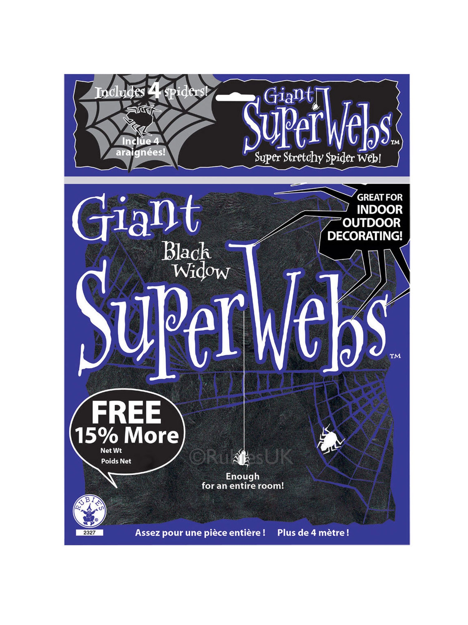 Spider Web, Black, Generic, Party, One Size, Front