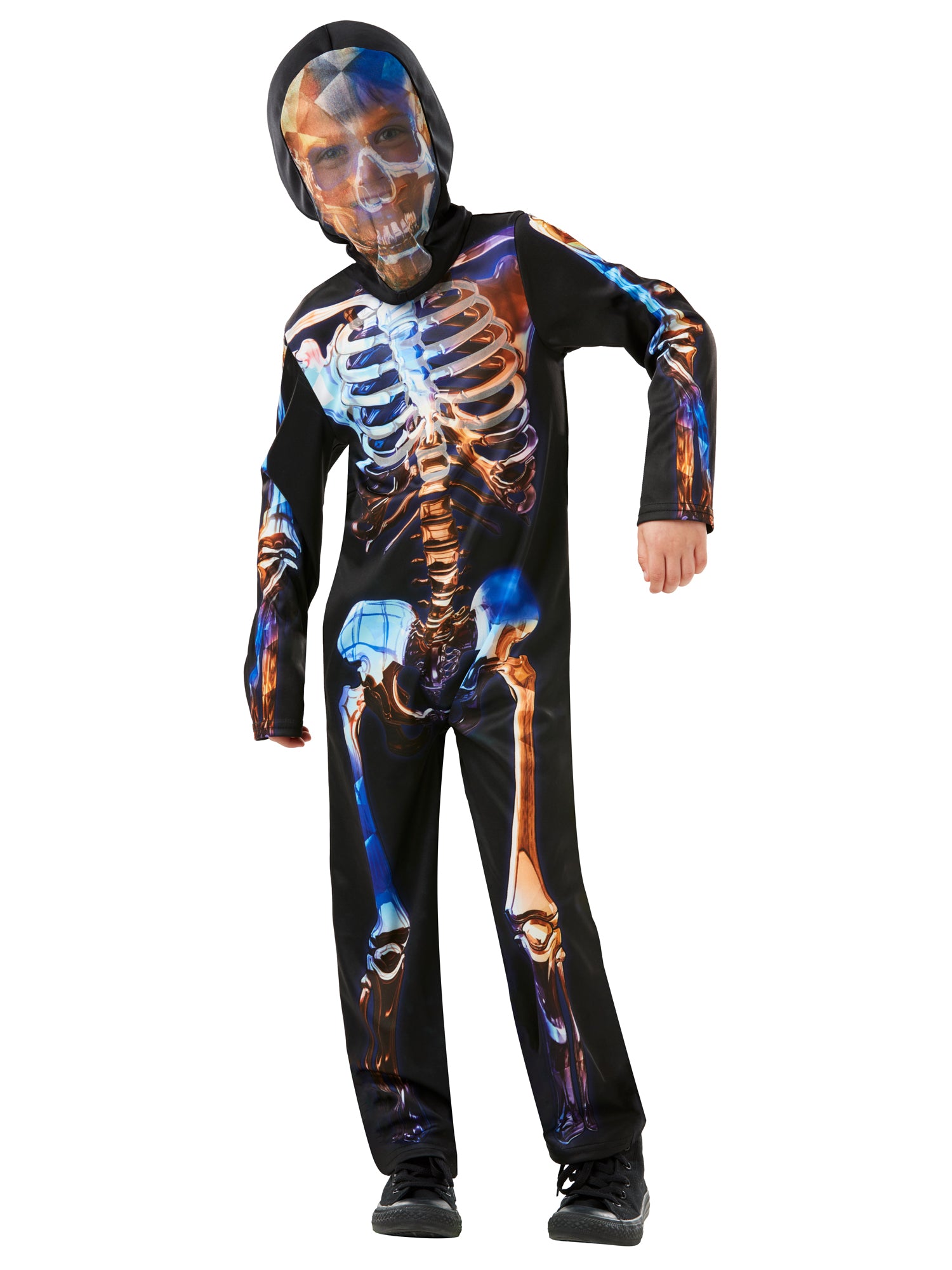 Skeleton, Multi, Generic, Kids Costumes, Extra Large, Front