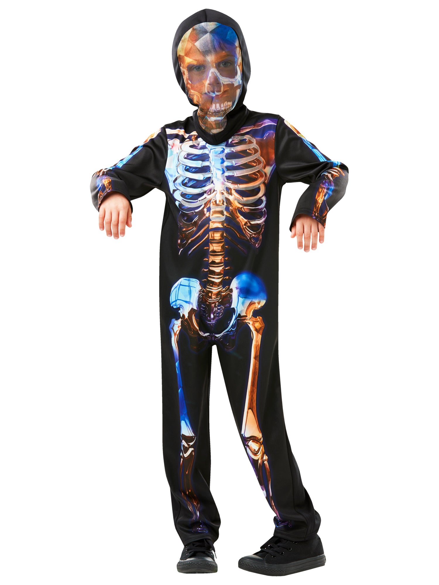 Skeleton, Multi, Generic, Kids Costumes, Extra Large, Side