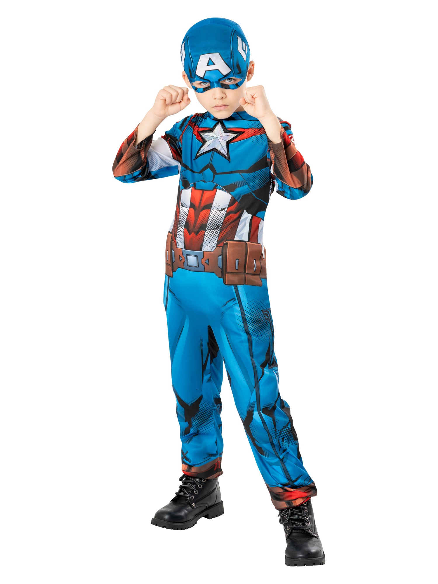Captain America, Avengers, Blue, Marvel, Kids Costumes, 7-8 years, Front
