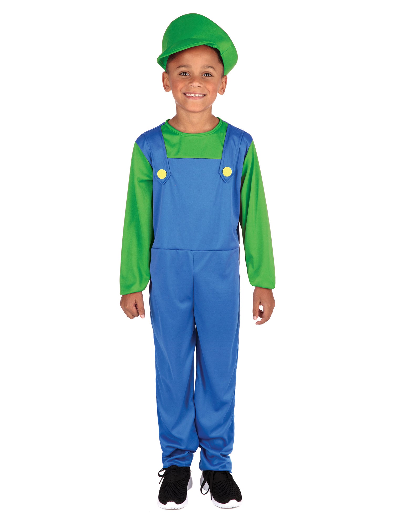 Luigi, Blue, Generic, Kids Costumes, M, Front