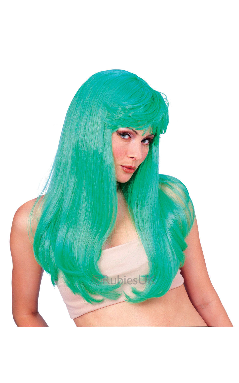 Wig, Green, Generic, Wig, One Size, Back