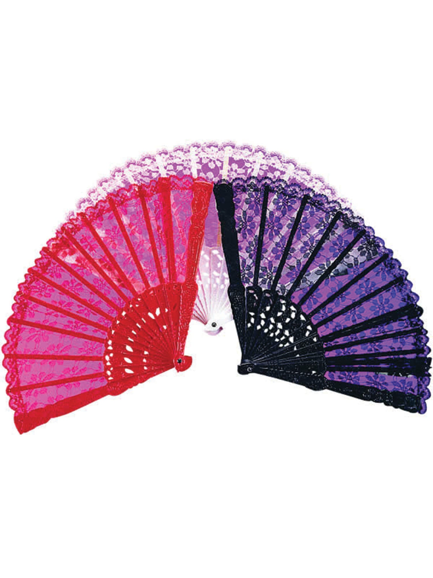 Red Lace Fan Costume Accessory