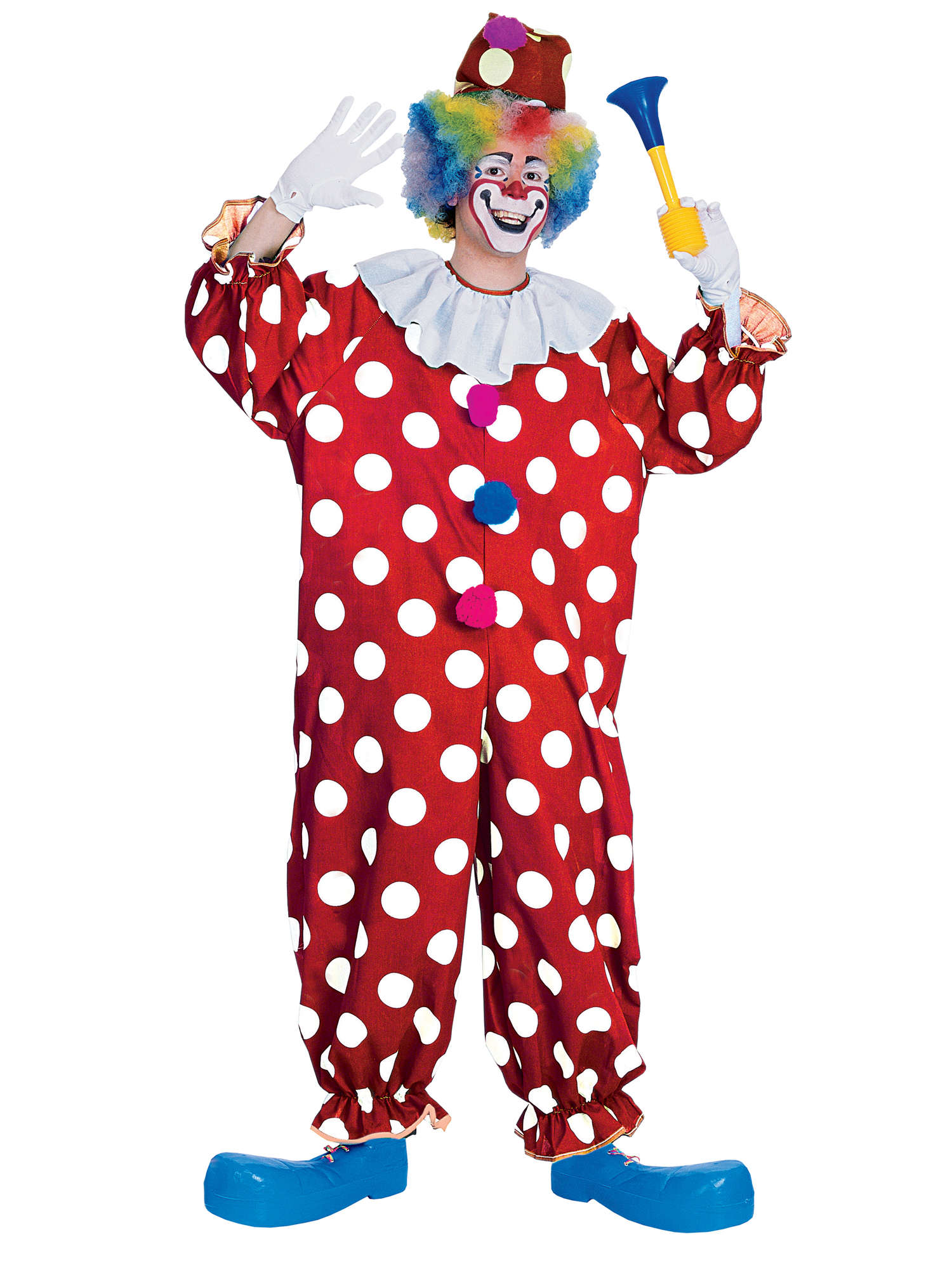 Clown, Multi, Generic, Adult Costume, One Size, Front