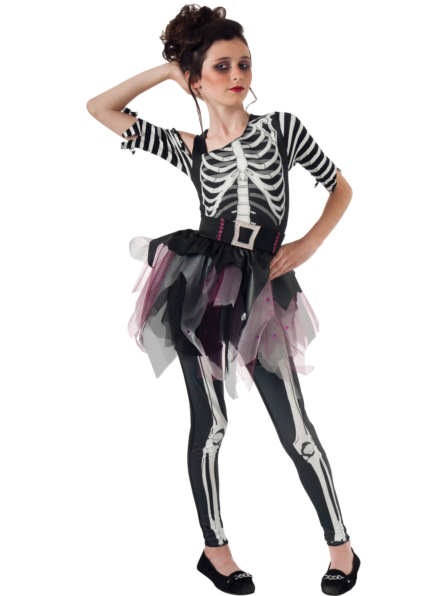 Skeleton, Multi, Generic, Kids Costumes, L, Front