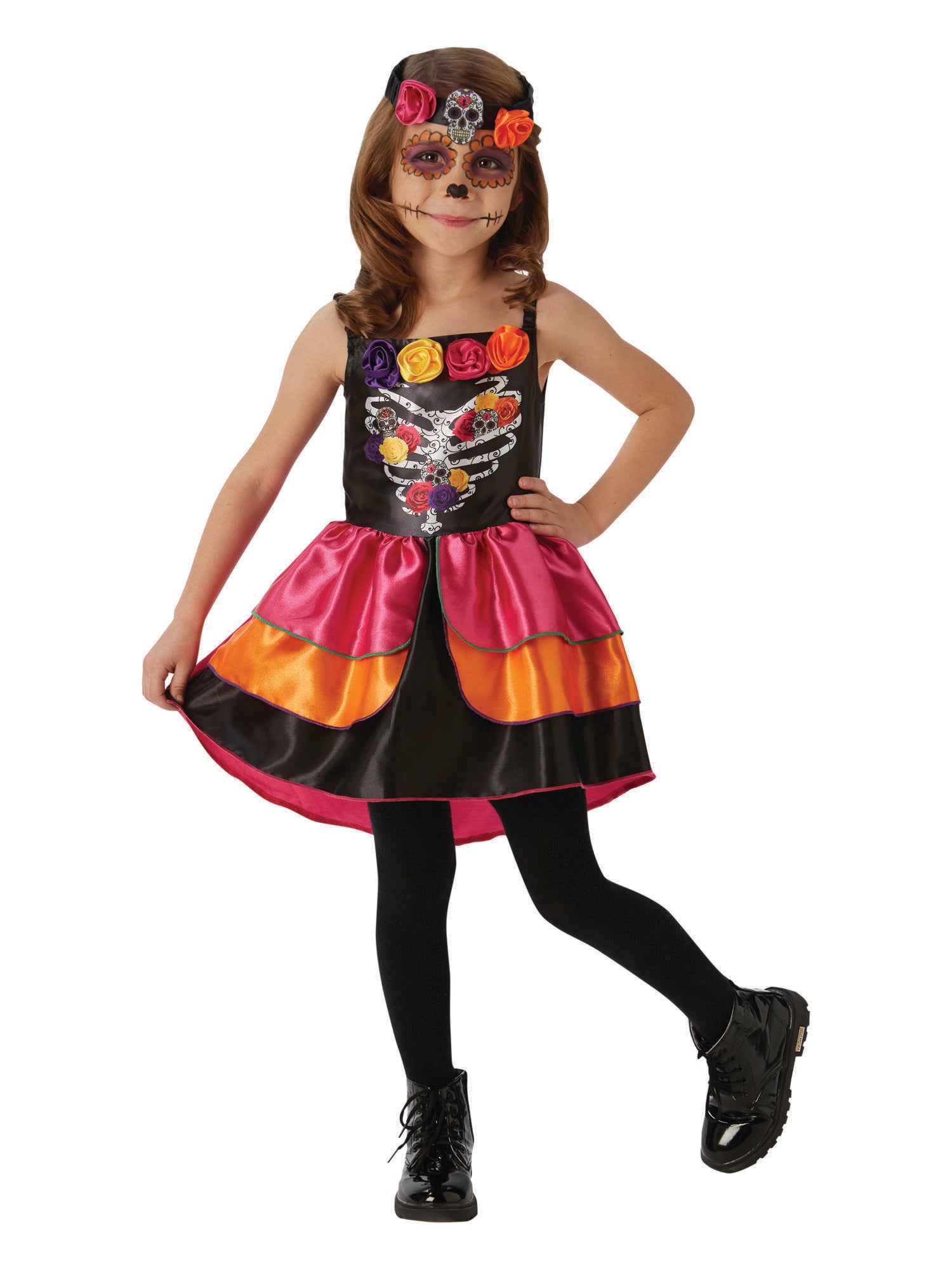 Day Of The Dead, Multi, Generic, Kids Costumes, Large, Front