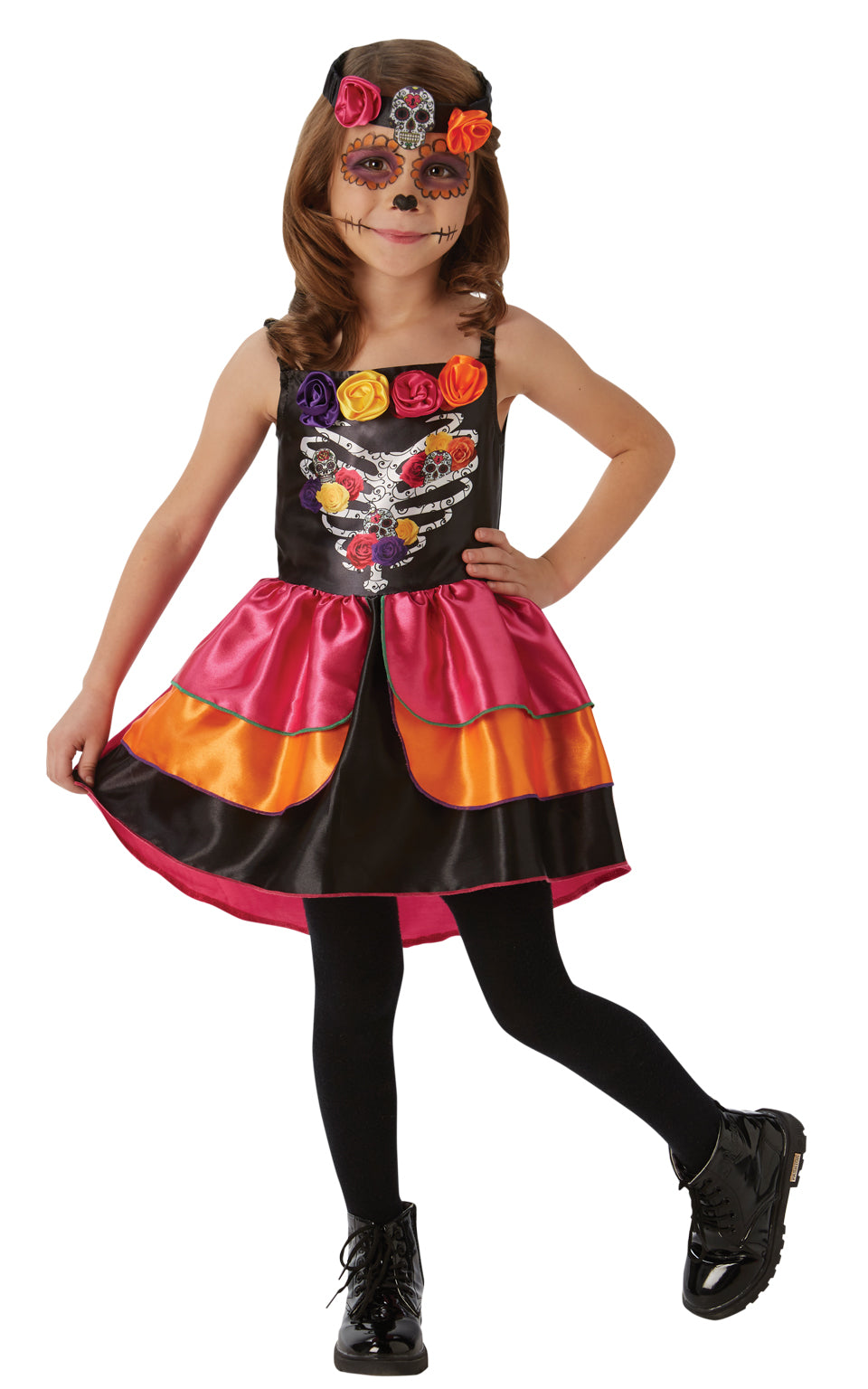 Day Of The Dead, Multi, Generic, Kids Costumes, Large, Back