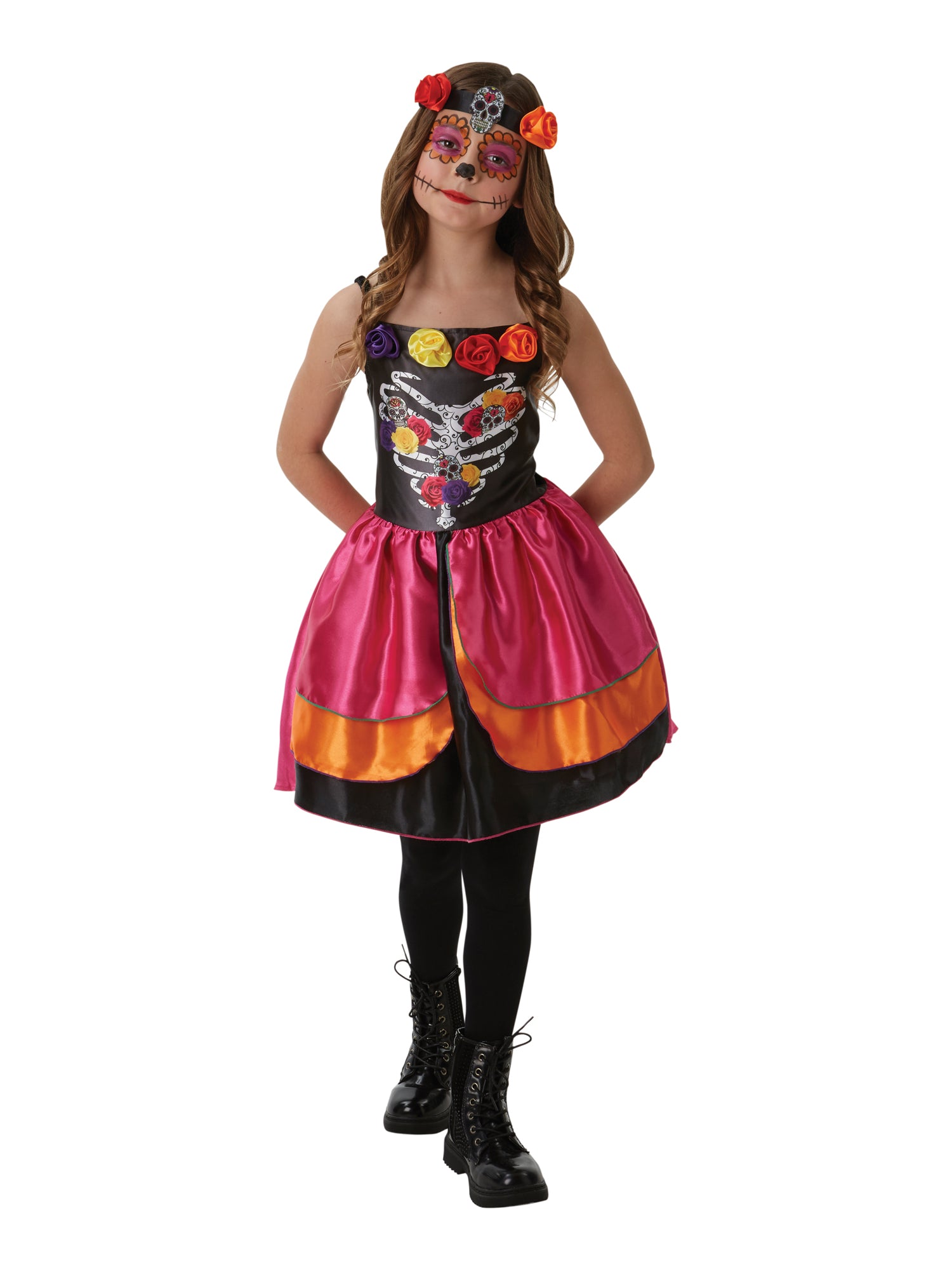 Day Of The Dead, Multi, Generic, Kids Costumes, Extra Large, Front