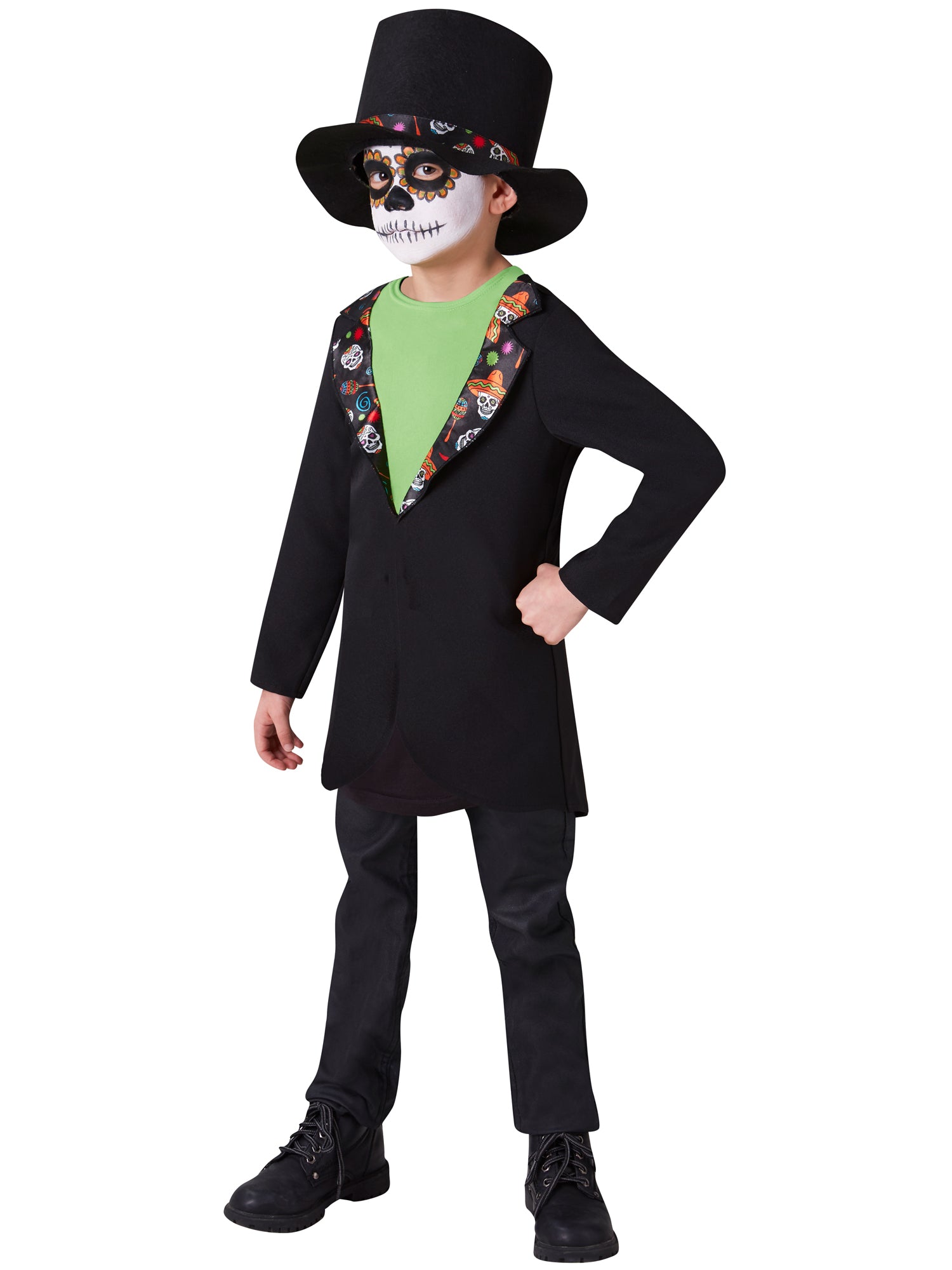 Day Of The Dead, Multi, Generic, Childrens Costume, Large, Front