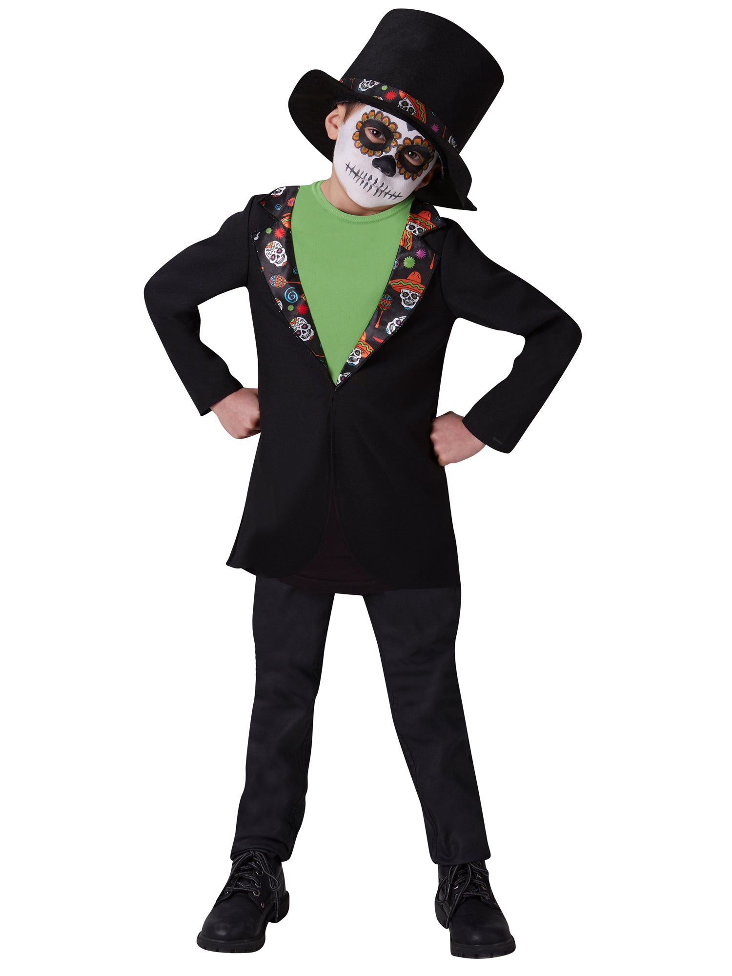 Day Of The Dead, Multi, Generic, Childrens Costume, Large, Back